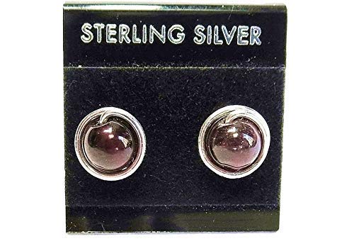 Garnet & Sterling Silver Stud Post Earrings for Women – Elegant Gemstone Jewelry for Everyday Wear & Special Occasions