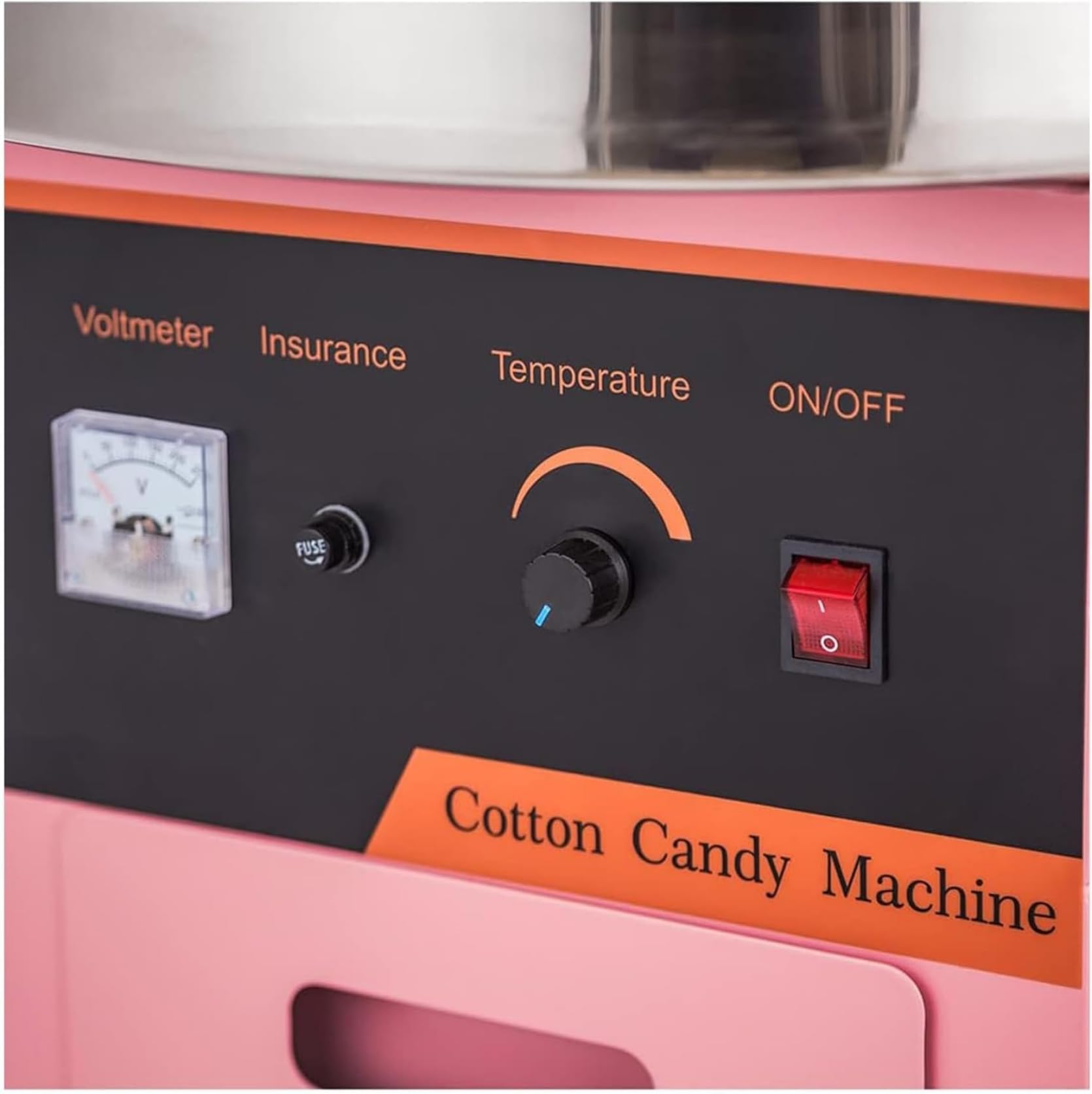 Commercial Cotton Candy Machine 1000W - Electric Pink Candy Floss Maker with Stainless Steel Bowl & Sugar Scoop - Perfect for Birthday Parties, Carnival Events, and Home Entertainment
