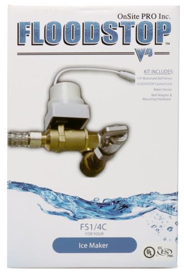 FloodStop Ice Maker Leak Detector Kit with Auto Water Shut-Off & Alarm - 1/4