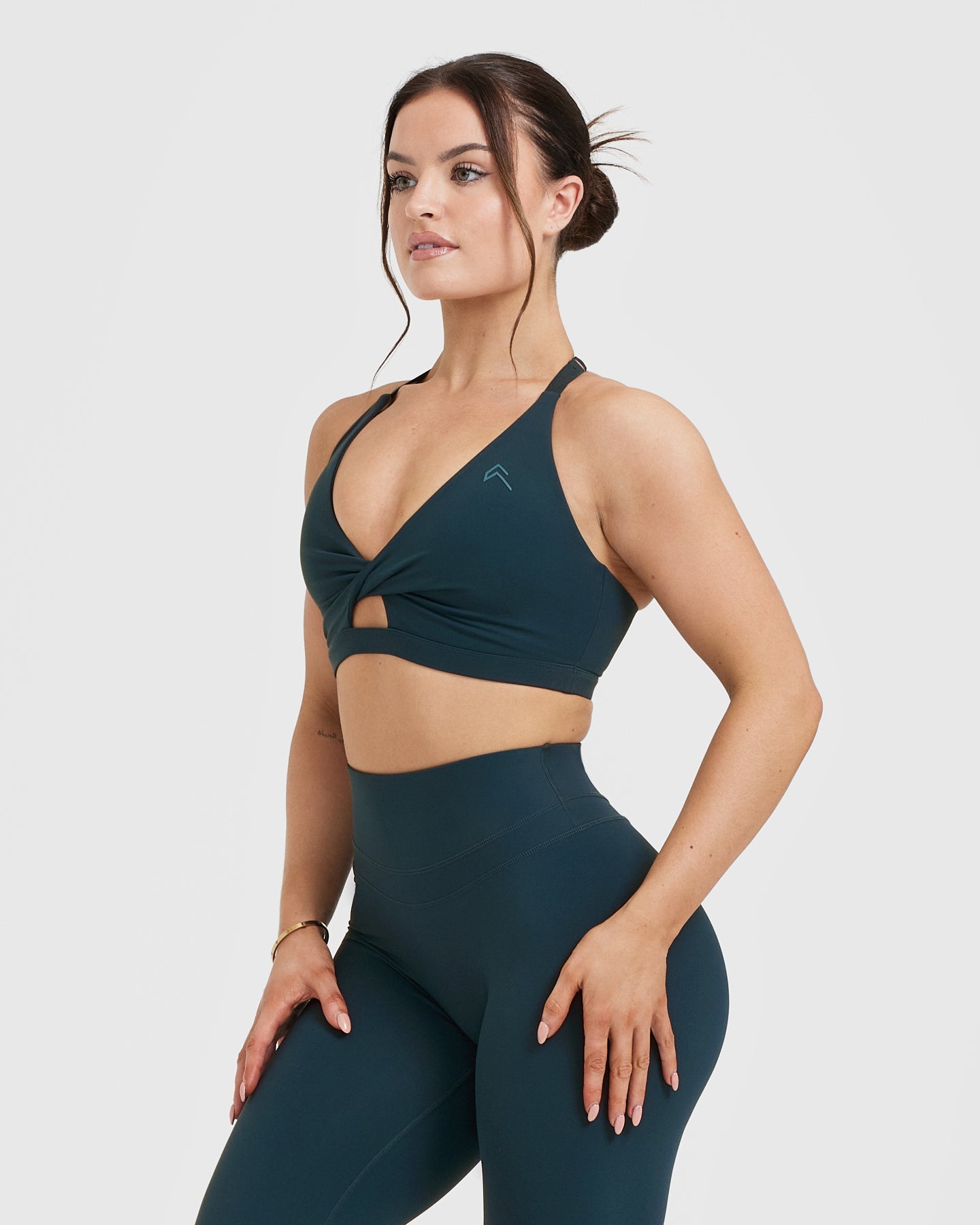 High Support Unified Twist Sports Bra for Women - Oil Blue | Yoga, Running, Gym & Workout Activewear