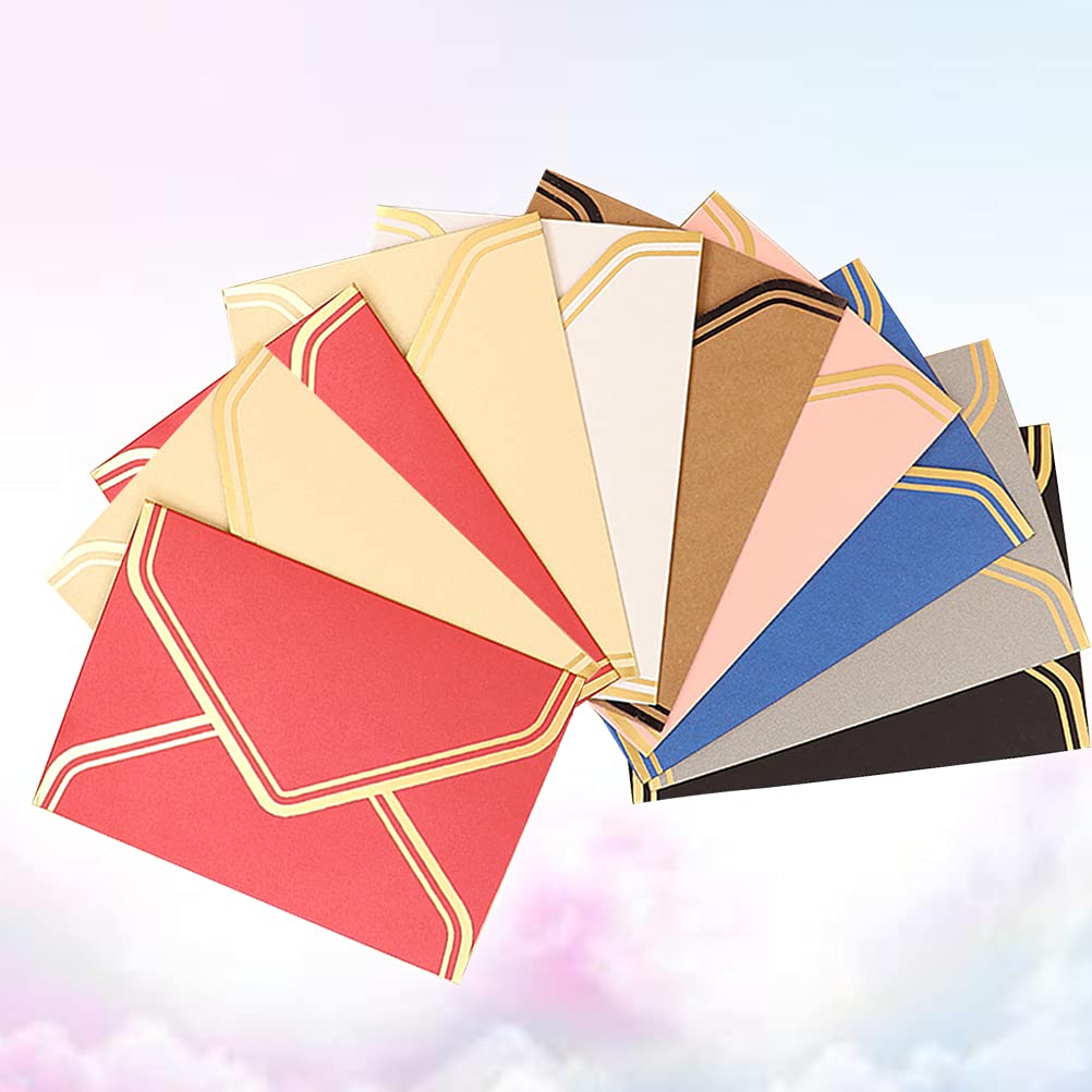 10-Pack Kraft Christmas Card Envelopes - Holiday Party Invitation Envelopes, Greeting Card Envelopes with Bronzing Details, Classic Style for Holiday Cards, Letters & Notes - Perfect for Christmas Party Invitations, Wedding Invites & Thank You Cards