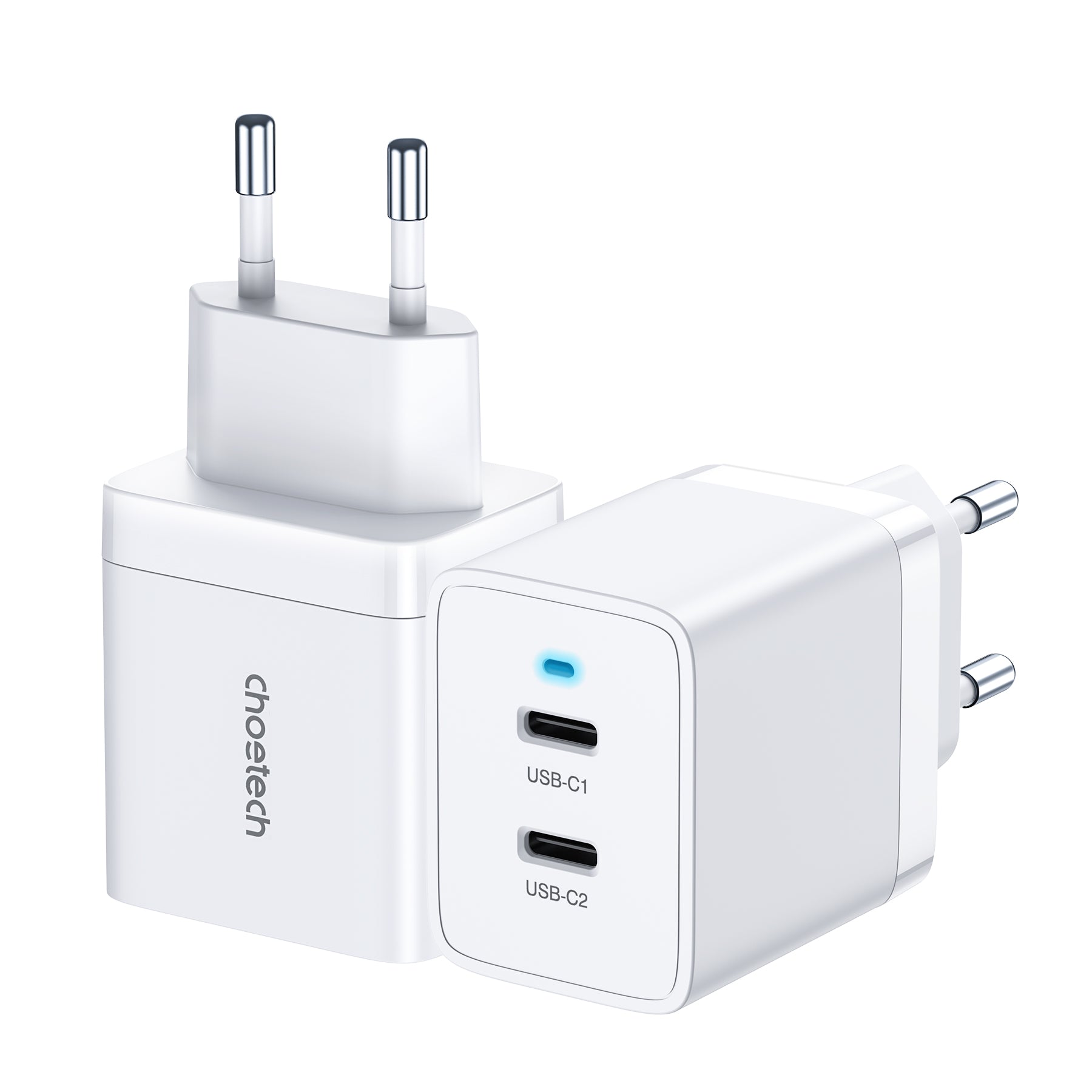 Choetech Dual USB-C PD 40W Fast Wall Charger - Compact & Powerful for iPhone 15, MacBook, iPad, Samsung Galaxy - Perfect for Travel & Home Use