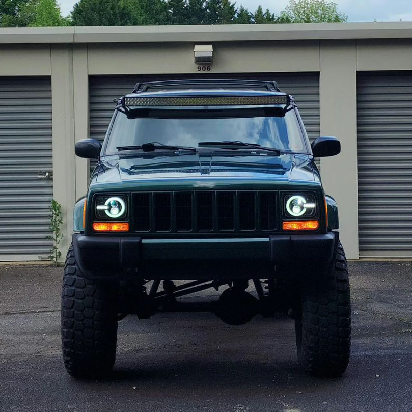 LOYO 5x7 Inch LED Headlights with DRL & Turn Signal for Jeep Wrangler YJ Cherokee XJ Trucks - High Performance Off-Road Lighting for Night Driving & Adventure