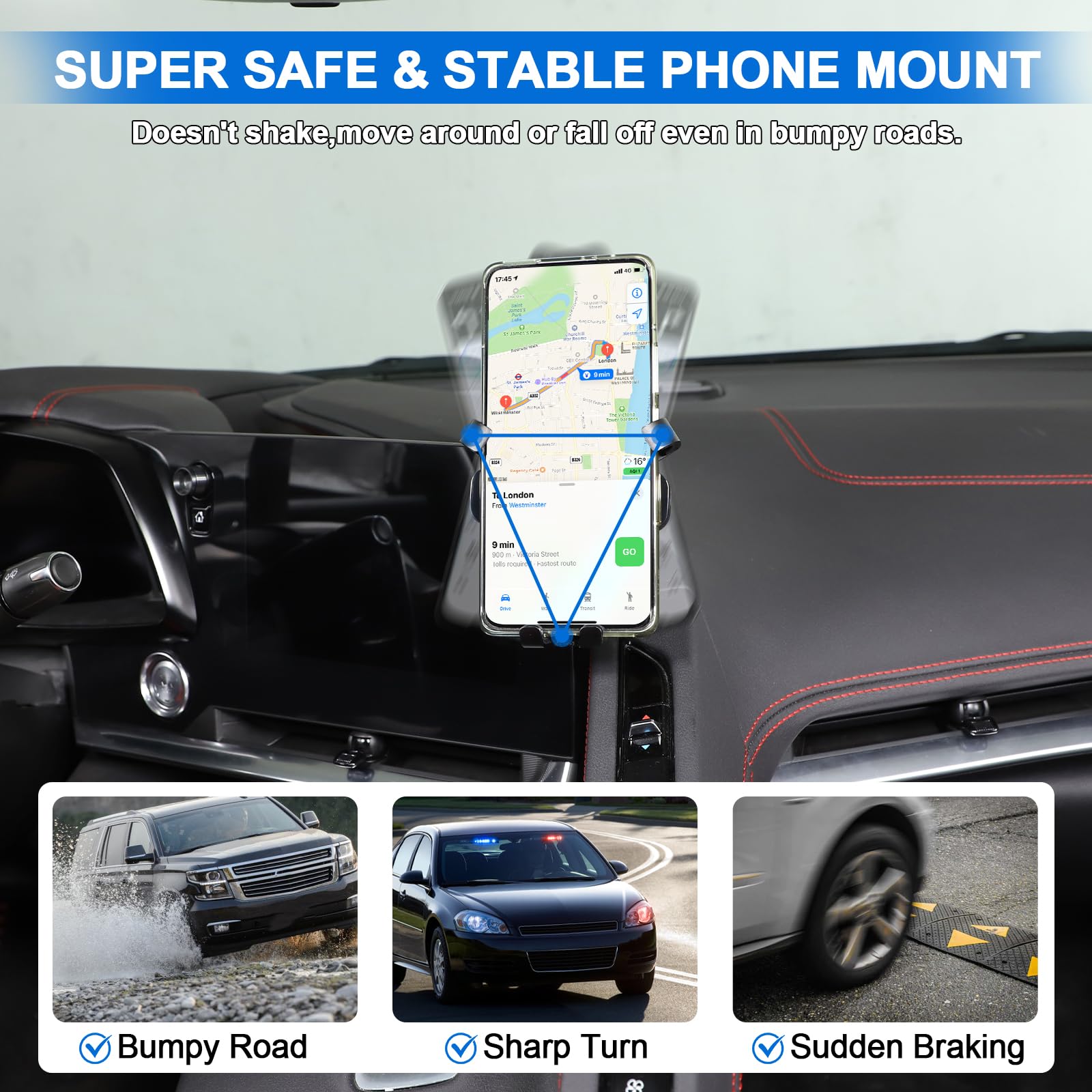 Chevrolet Corvette C8 Phone Mount 2020-2023 - Dashboard Car Holder for Navigation
