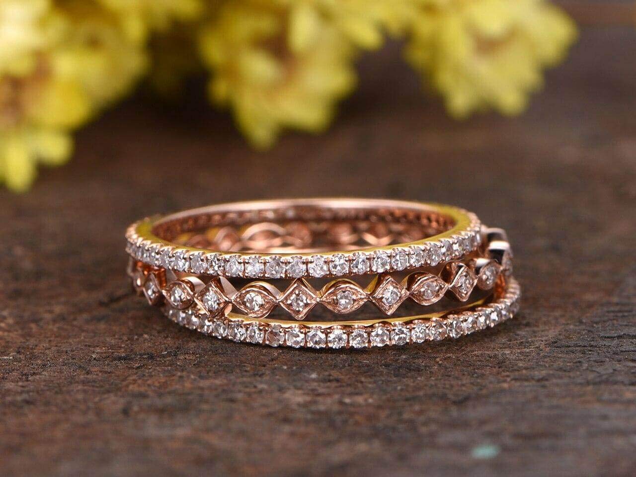 1.50 Carat 3-Piece Wedding Ring Set - 18k Gold Plated Bridal Band for Engagement, Marriage & Anniversary - Perfect for Proposals, Vows & Romantic Occasions