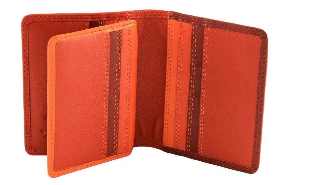 RB 64 Multi-Colored Soft Leather Card Holder - Business Card Wallet & ID Organizer (Red) - Perfect for Office, Meetings, and Everyday Use