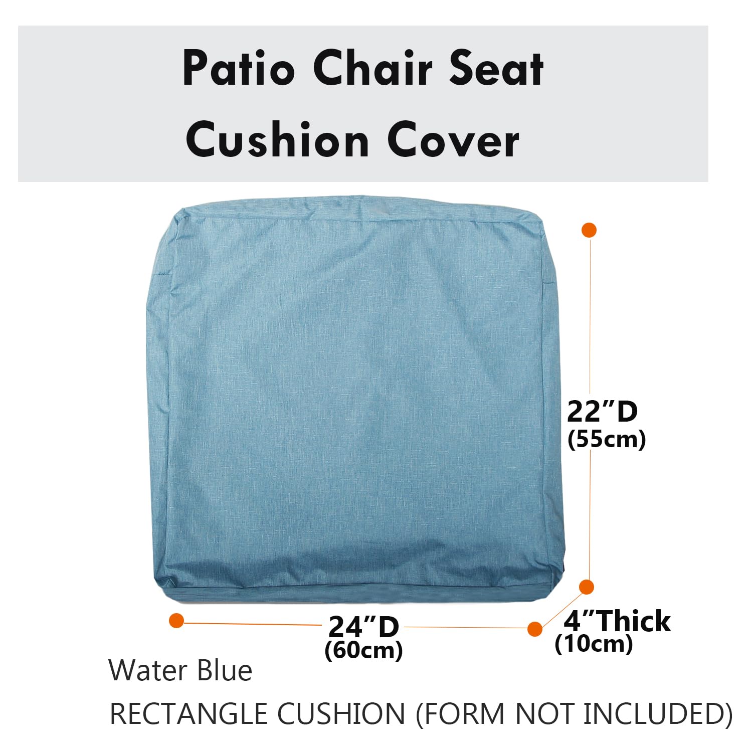 Waterproof Outdoor Patio Seat Cushion Covers - Washable Slipcovers for Garden Furniture, Sofa & Couch (24