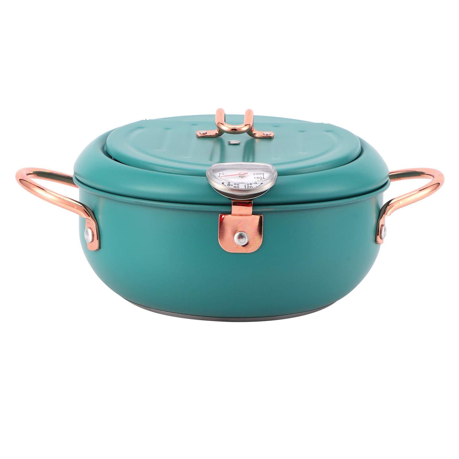 Stainless Steel Frying Pot with Detachable Wire Rack - Nonstick Fryer Pan with Cool Touch Handle for Home Kitchen - Perfect for Deep Frying, Sautéing, and Cooking Chicken, Fish, and Vegetables