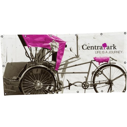 2 x 10 ft Vinyl Hanging Banner - 13 oz Single Sided with Hemmed Edge & No.3 Grommets + Rope - Ideal for Outdoor Events, Trade Shows & Store Promotions