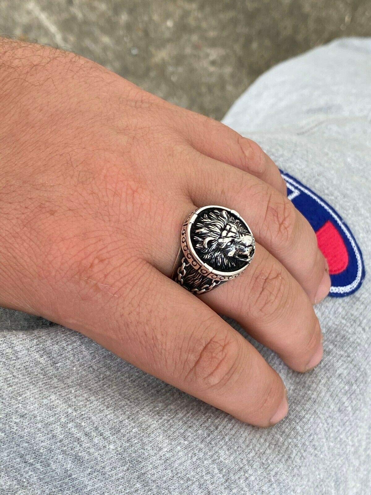 925 Sterling Silver Men's Lion of Judah Ring - Sizes 7-13 - Bold Statement Jewelry for Men - Perfect for Gifts, Weddings & Everyday Wear