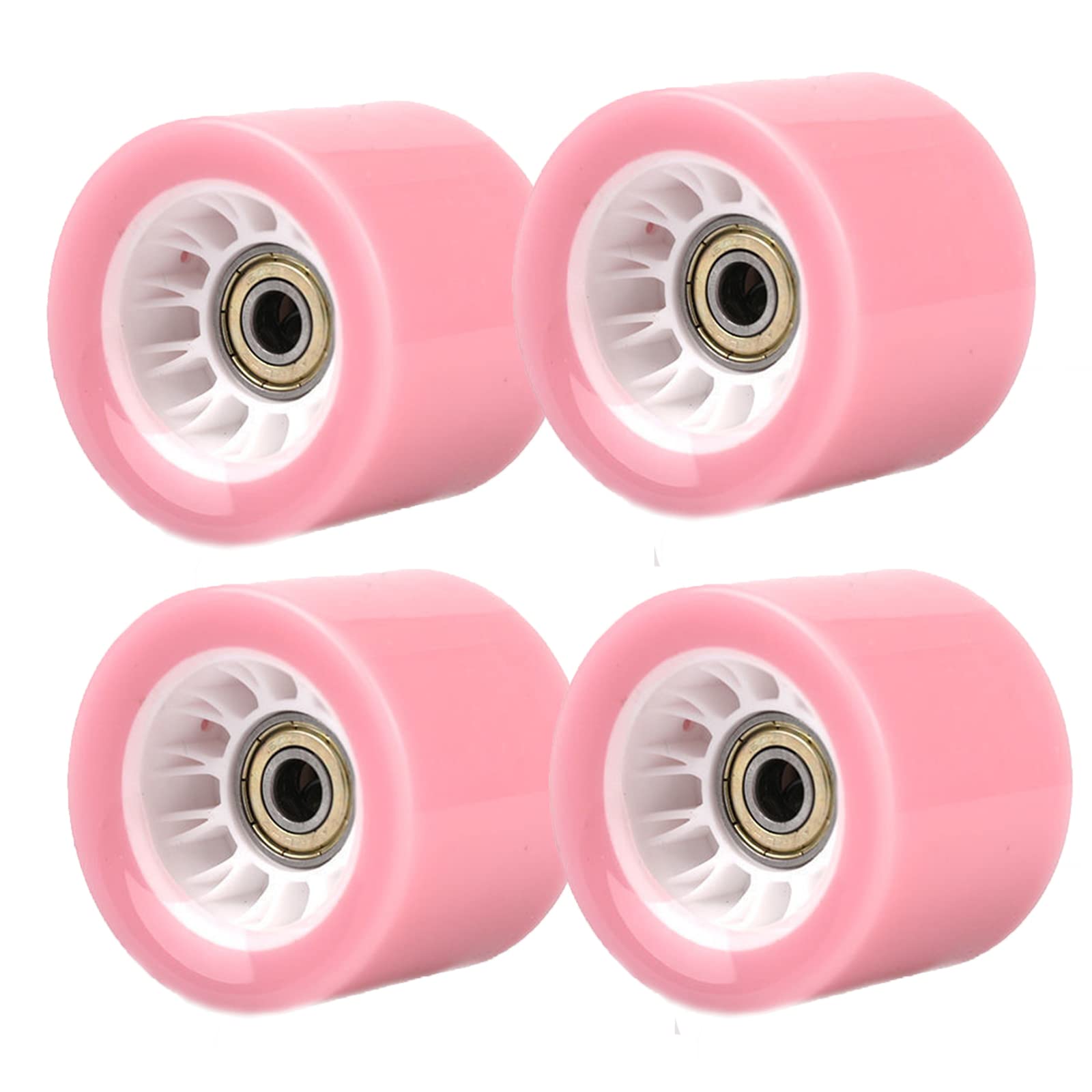 **KZ Skate Wheels - 60mm 90A Pink Longboard & Skateboard Wheels with Bearings - Smooth Ride for Cruising, Street Skating & Park Tricks**