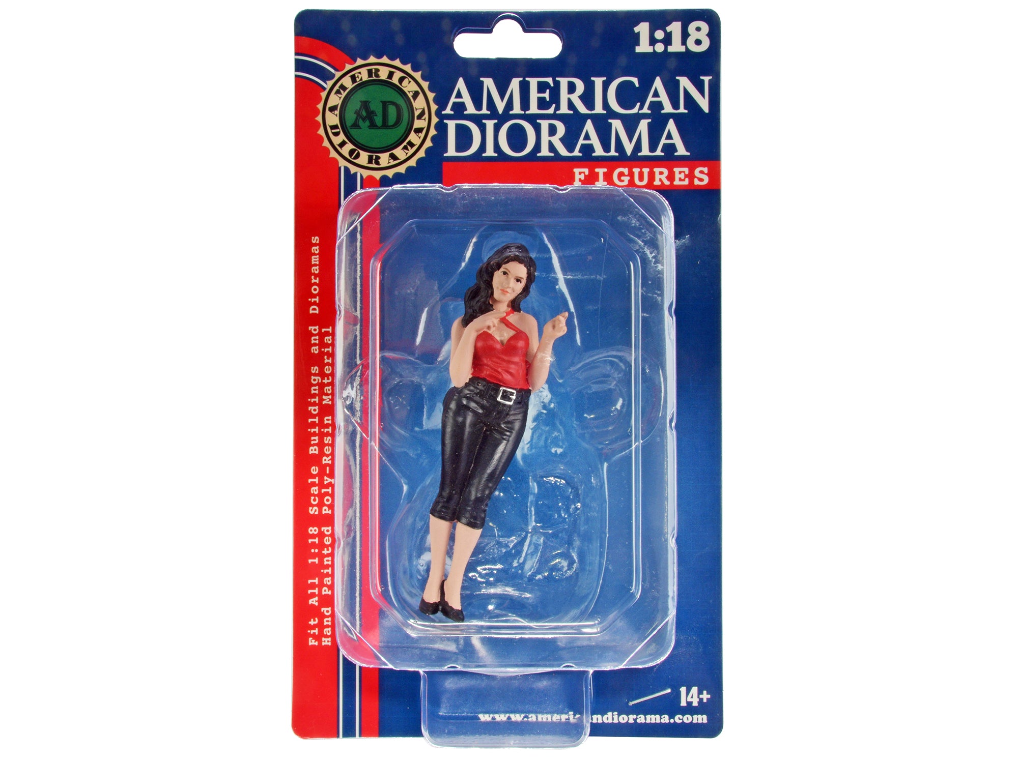 1/18 Scale Pin Up Girls Peggy Figure by American Diorama - Perfect for Model Car Displays, Diorama Scenes & Collectors