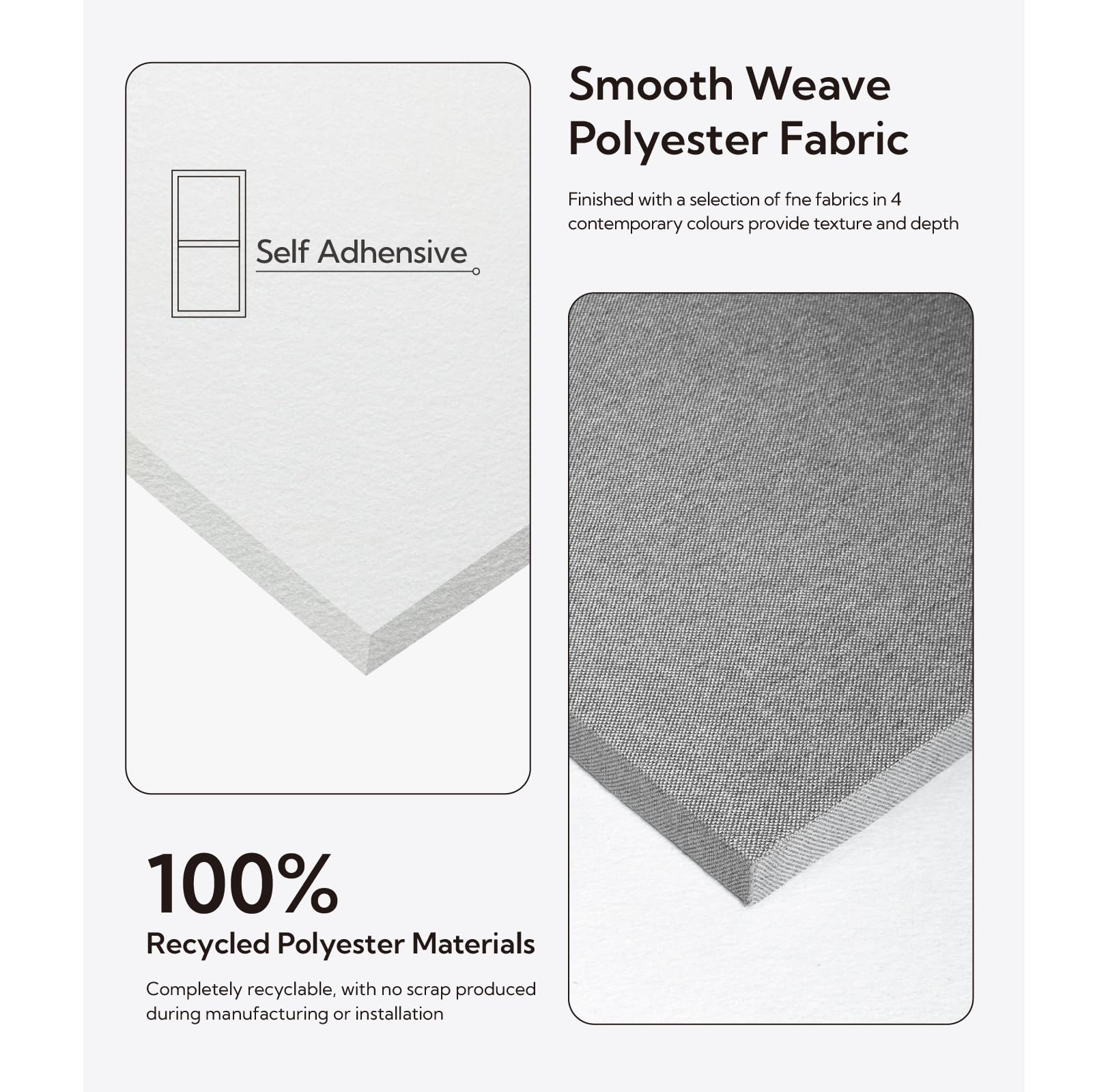 Olanglab 2 Pack Fabric Acoustic Panels 48x12x1 Inch - Sound Absorbing Noise Reducing Wall Panels for Home Studio, Office & Theater - Light Gray Soundproofing Dampening Deadening Foam Panels