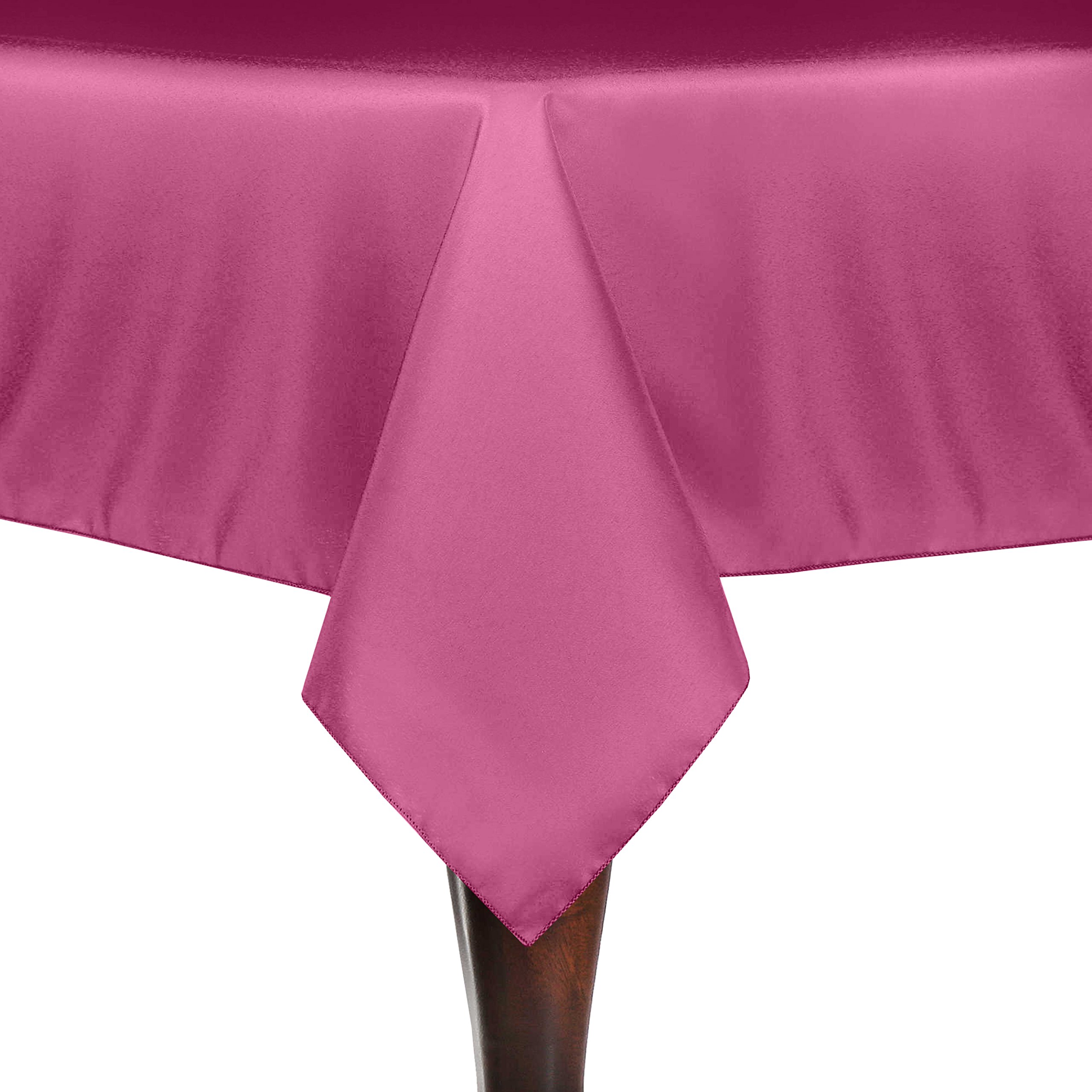 Hot Pink Polyester Linen Tablecloth 72x120 Inch - Perfect for Weddings & Parties