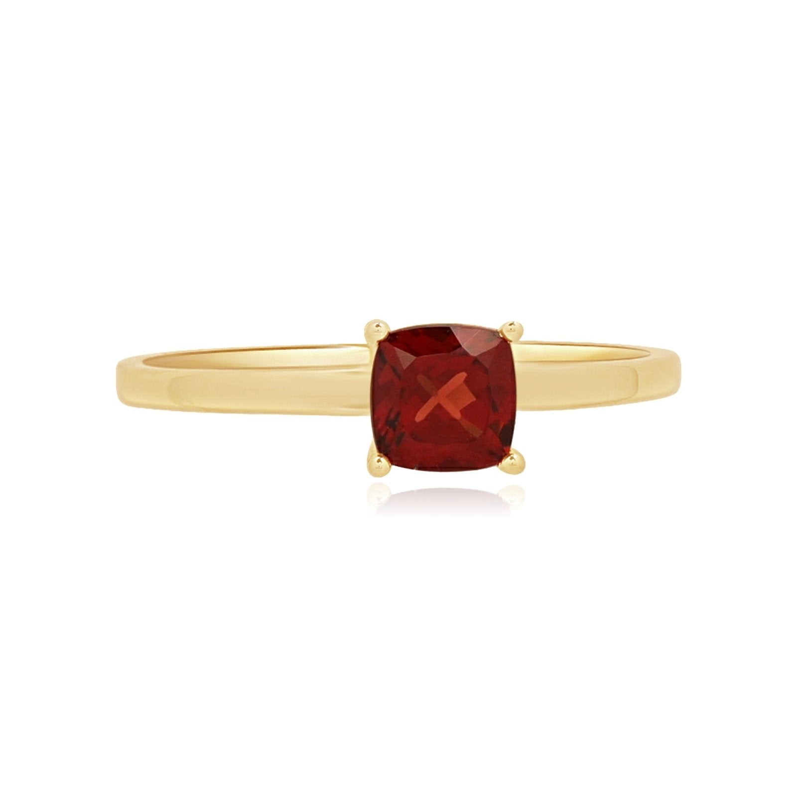 14K Yellow Gold Cushion Cut Garnet Cocktail Ring for Women | Elegant Evening Party Jewelry Gift for Anniversary, Birthday & Special Occasions