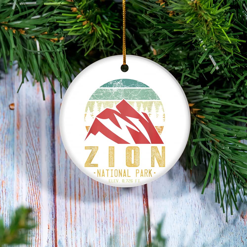 Personalized Zion National Park Vacation Ornament - Custom Ceramic Christmas Tree Decoration for Holiday Travel Memories - Perfect for Gifts, Home Decor & Christmas Celebrations