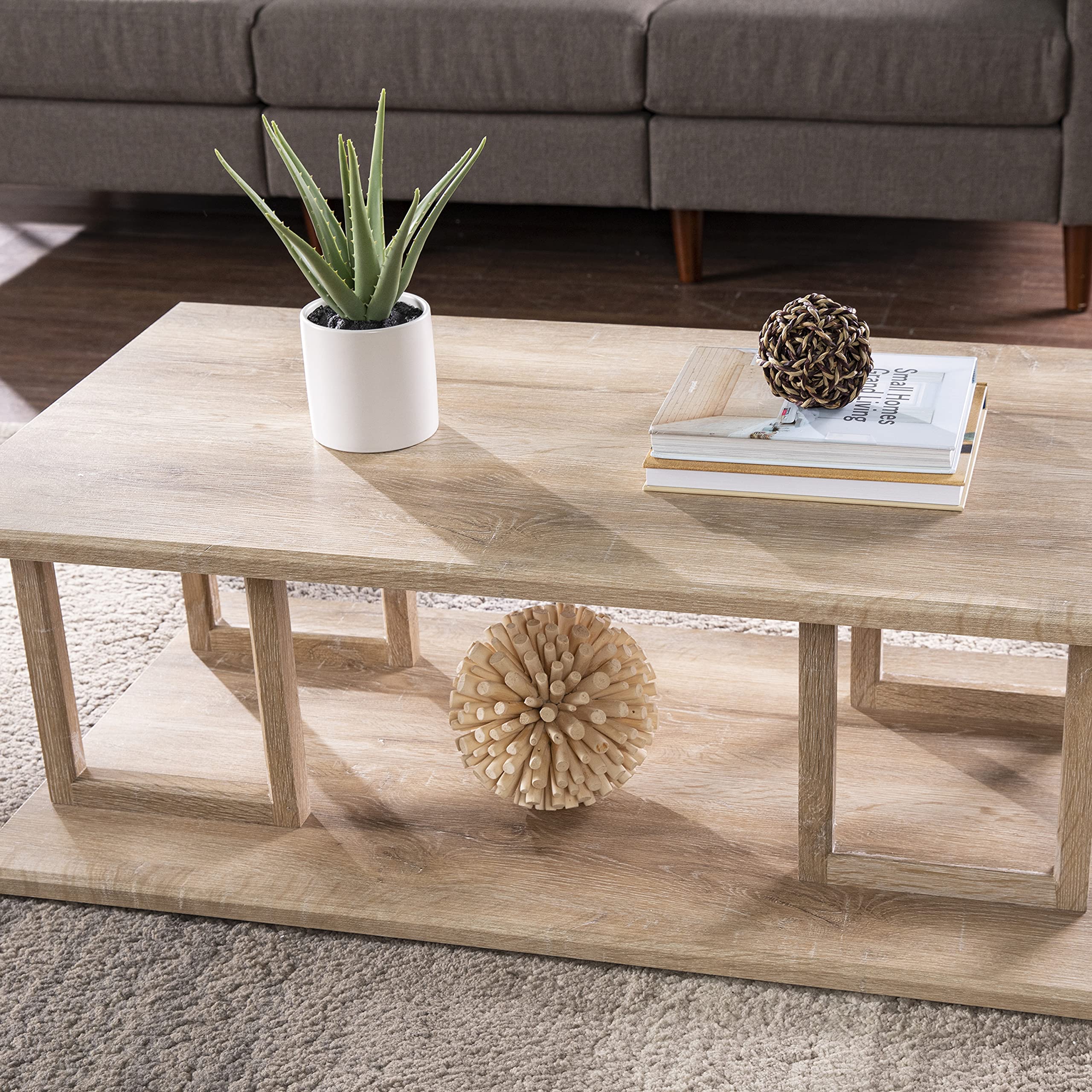 SEI Furniture Markworth Coffee Table - Natural Wood Finish, Standard Size for Living Room, Perfect for Home Decor & Entertaining Guests