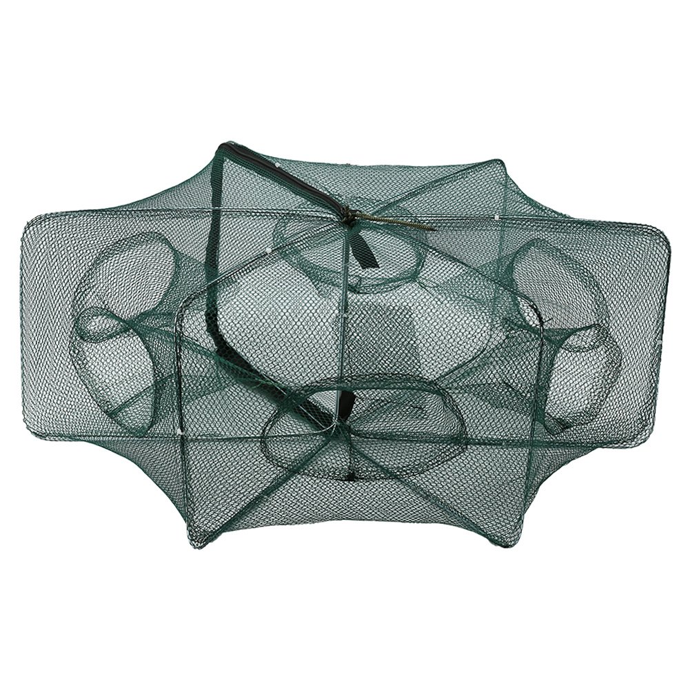 Zerone Automatic Fishing Trap Net - Foldable Nylon Crab Shrimp Fish Cage for Saltwater & Freshwater Fishing - Perfect for Beach, River, and Boat Fishing Adventures