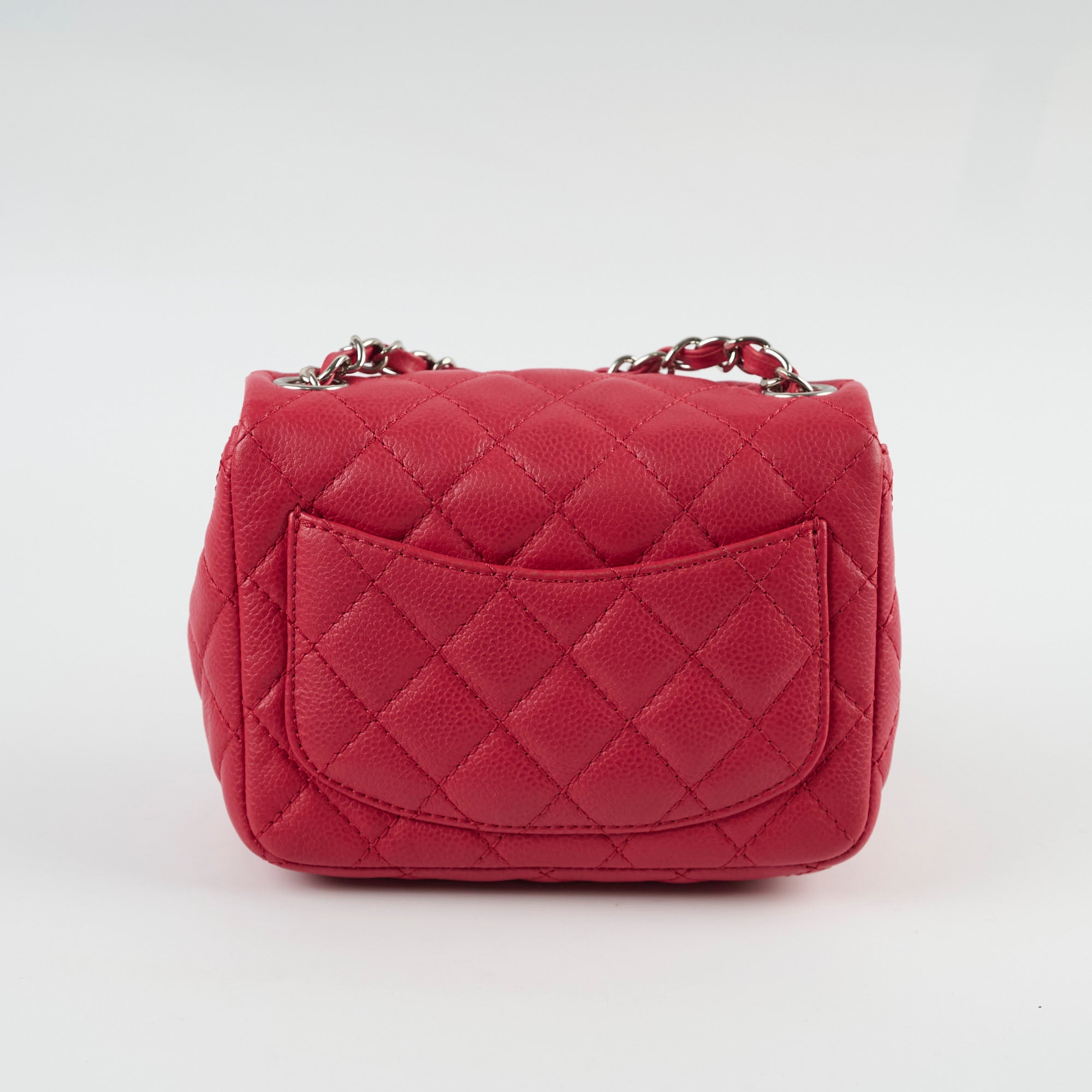 Chanel Caviar Leather Mini Square Flap Bag in Red - Perfect for Evening Parties, Date Nights & Luxury Fashion Accessories