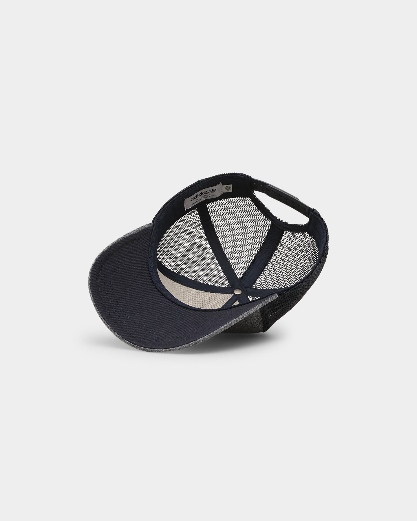 Adidas Curved Trucker Snapback Hat - Indigo & White Adjustable Baseball Cap for Men & Women | Perfect for Sports, Casual Wear & Outdoor Activities