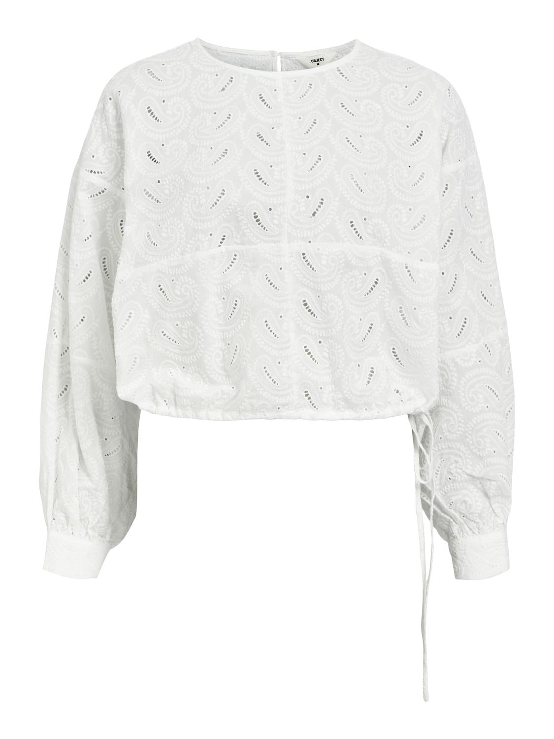 JUNIA Women's Embroidered Blouse White - Elegant Floral Design for Casual Wear & Office Outfits