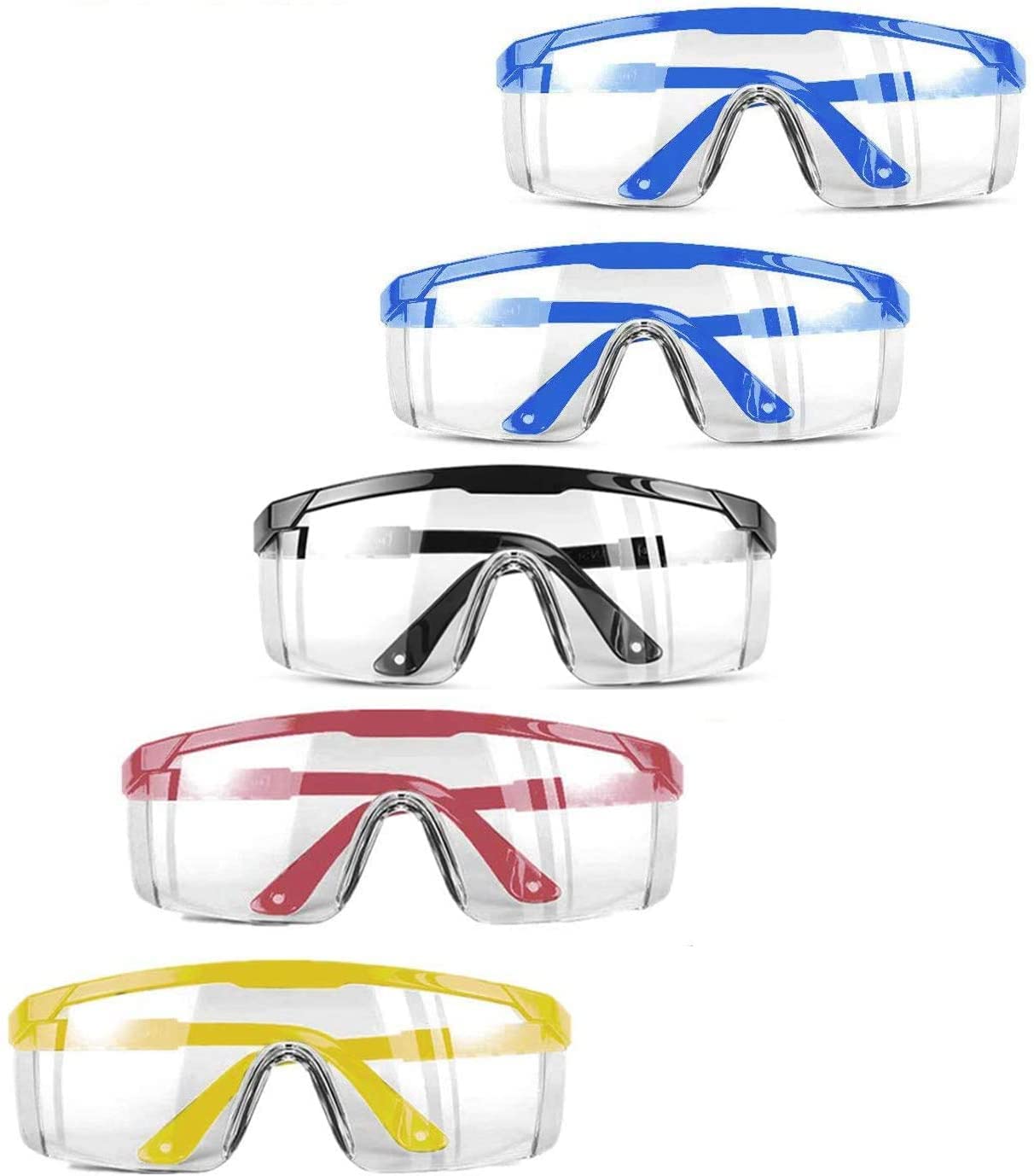 Mozeeda 5-Pack Safety Glasses - Clear Anti-Fog UV400 Protection Goggles with Adjustable Temples | ANSI Z87.1 Certified Scratch-Resistant Eyewear for Men & Women | Ideal for Industrial Work, Construction, and DIY Projects