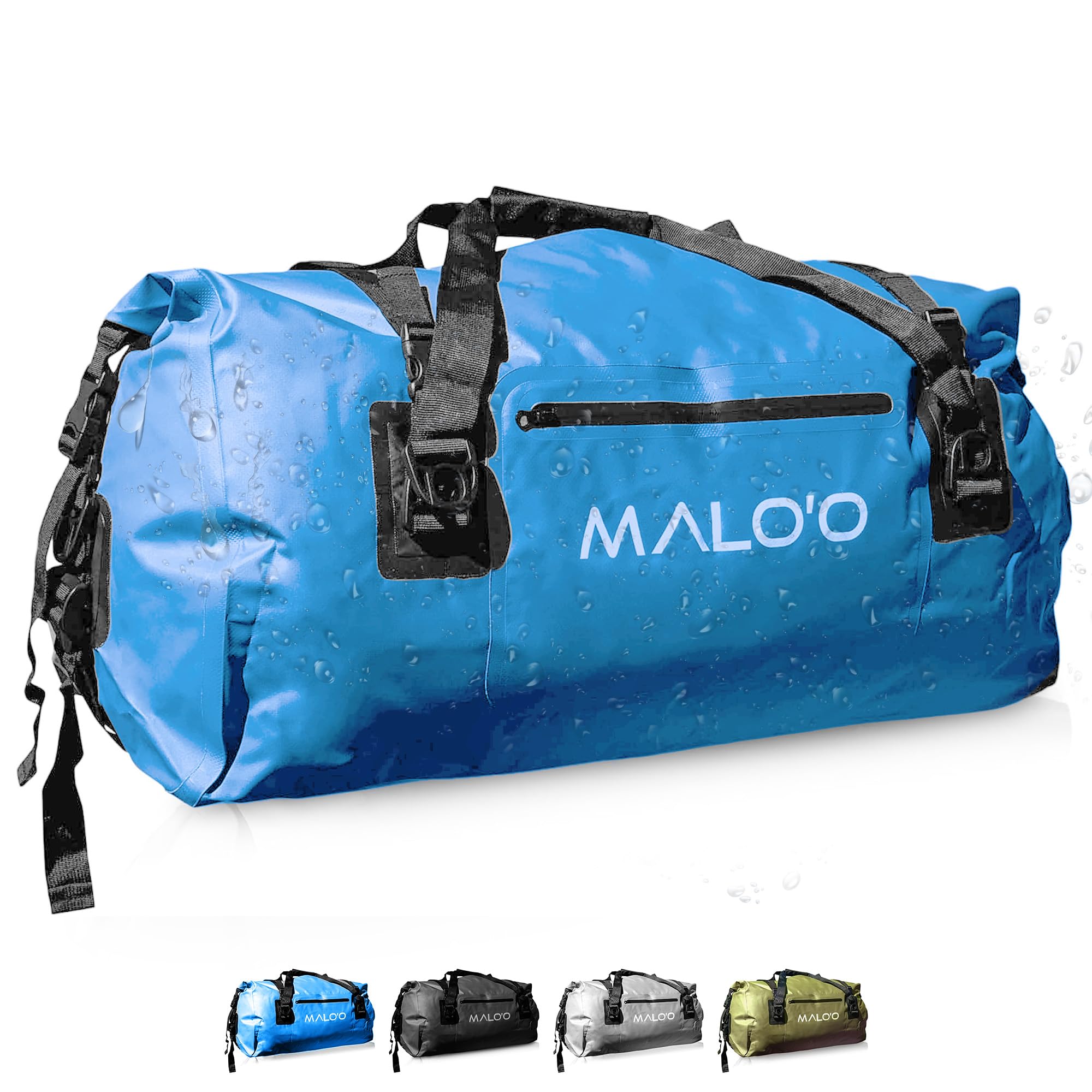 **Malo'o Waterproof Dry Bag Duffel 40L/60L/100L – Roll Top Design for Kayaking, Rafting, Boating, Swimming, Camping, Hiking, Beach & Fishing – Durable with Internal/External Pockets & MOLLE Loops – Keep Gear Dry for Outdoor Adventures**