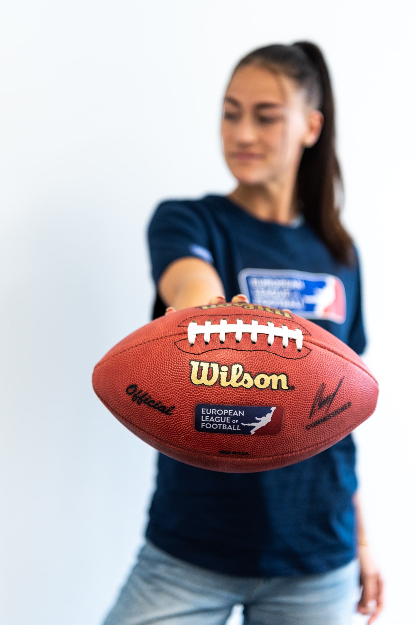 Official Wilson Game Ball for European League of Football - Authentic Leather Football for Professional Matches & Training - Perfect for Game Day, Practice, and Collectors