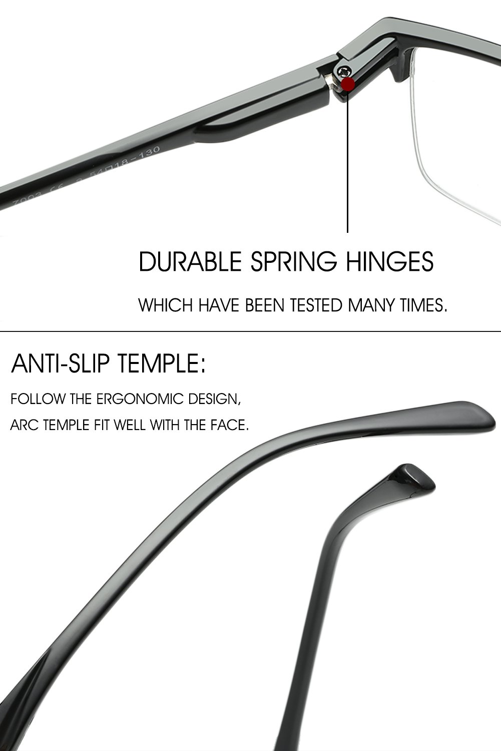 VEVESMUNDO Rectangle Semi-Rimless Reading Glasses for Men & Women - Modern Oversized Eyeglass Frames for Computer Work, Reading Books & Office Use
