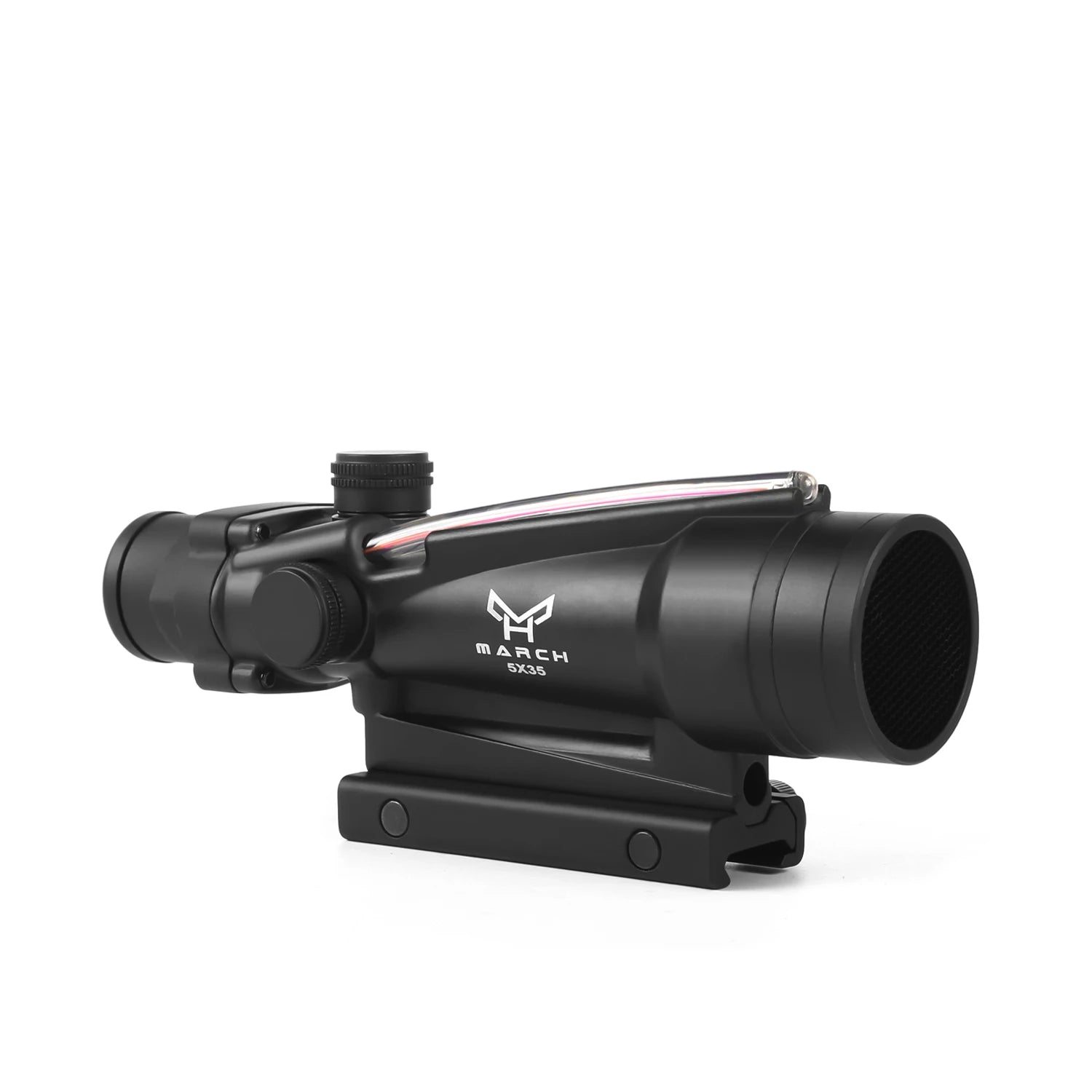 5X35 Hunting Rifle Scope with Real Fiber Optics - Red Dot Holographic Illuminated Etched Reticle for Tactical Shooting | Perfect for Hunting, Target Practice & Outdoor Adventures