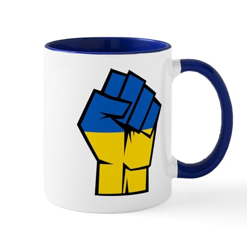 White/Navy Inside - Stand With Ukraine Mugs