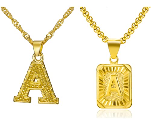 TOOSUO Personalized 18K Gold Plated Initial A-Z Letter Pendant Necklace for Men & Women - Elegant Gold Chain Jewelry for Gifts, Anniversaries & Everyday Wear