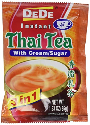 Premium Instant Thai Tea Drink Mix with Cream & Sugar - 12 Single-Serve Packets (14.76oz Total, Pack of 10) | Authentic Thai Iced Tea for Home, Office & Bubble Tea Shops