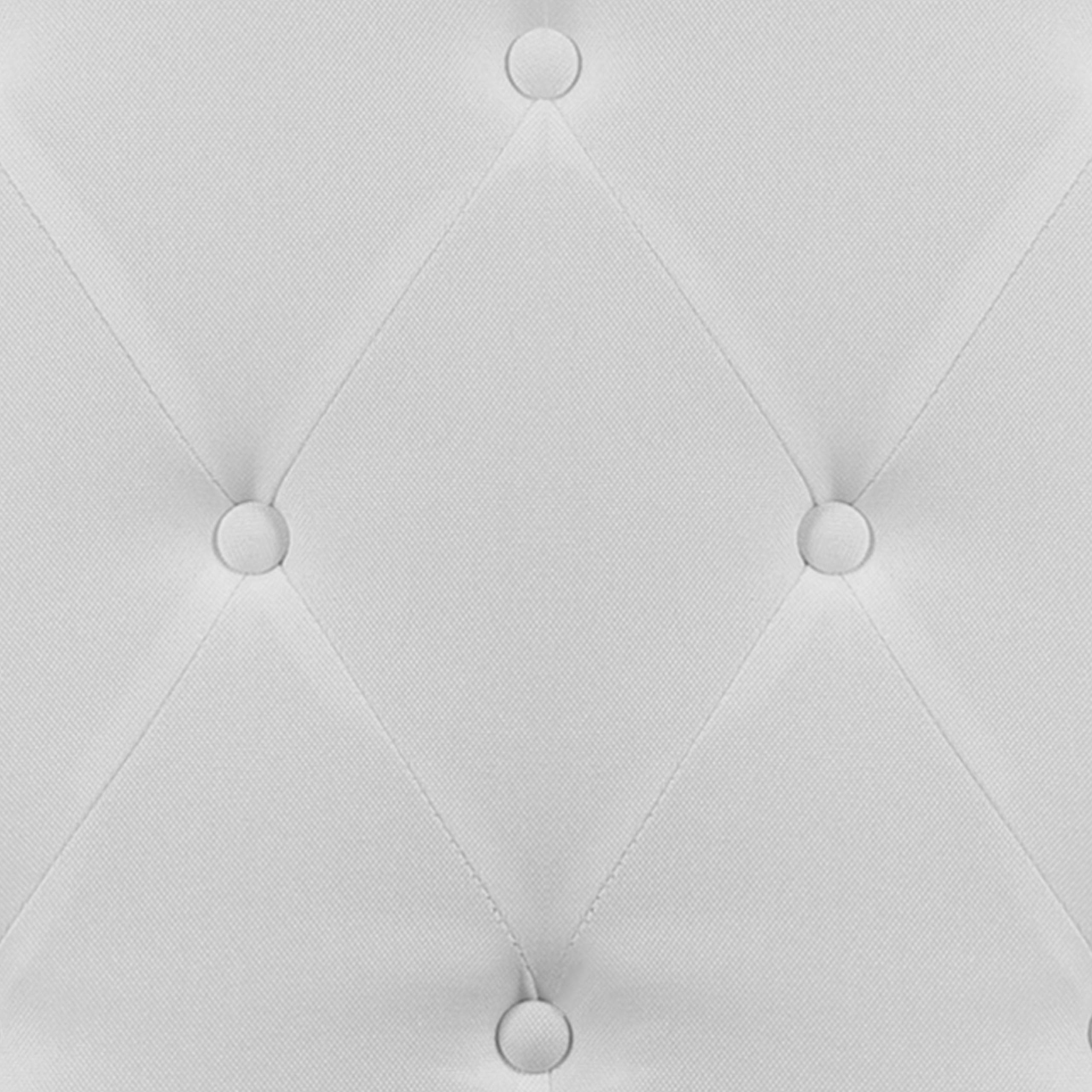 EMMA + OLIVER Tufted Upholstered Queen Size Headboard - White Fabric Bed Frame Headboard for Master Bedroom, Guest Room & Home Decor