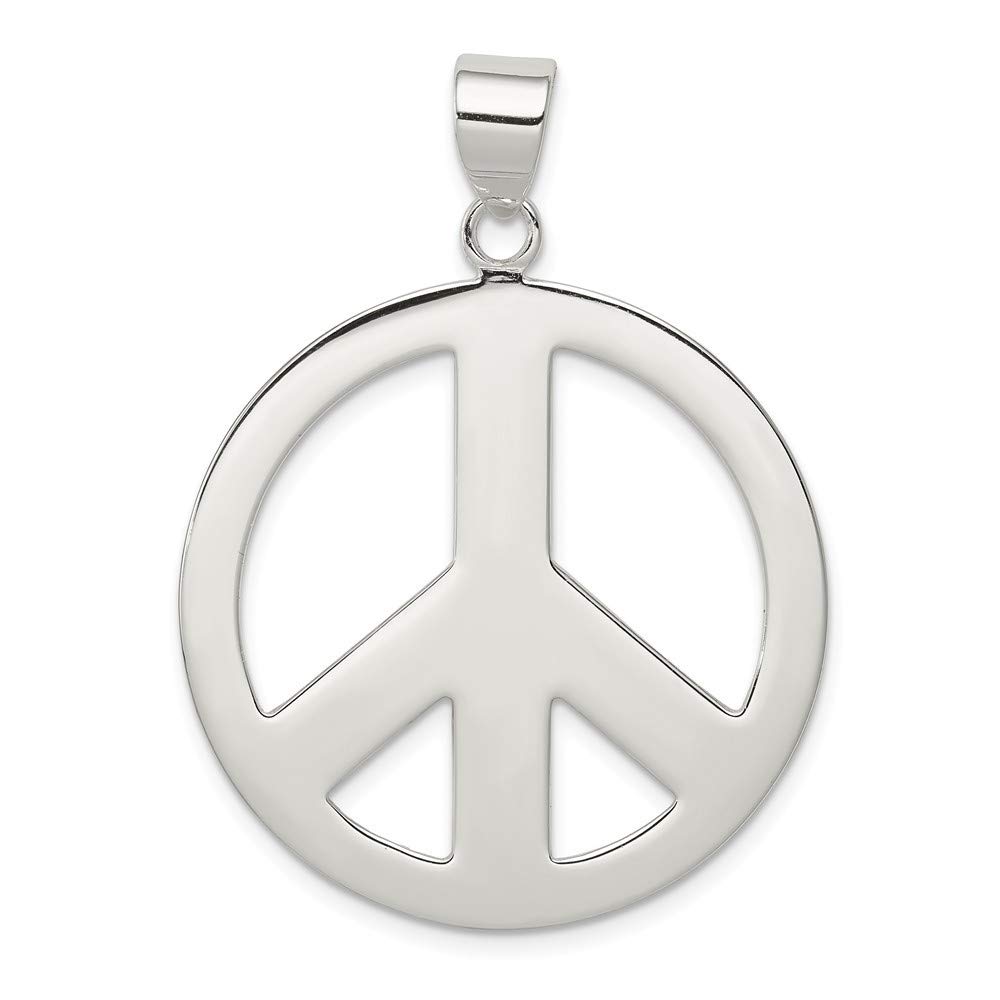 925 Sterling Silver Polished Peace Pendant Necklace for Women - Elegant Jewelry Gift for Her - Perfect for Birthdays, Anniversaries & Everyday Wear