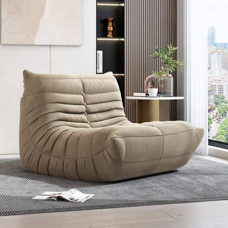 Soft Microfiber Striped Sponge Bean Bag Lounger Chair - Comfortable & Stylish Seating for Women 35-40 - Perfect for Living Room, Bedroom or Dorm Relaxation