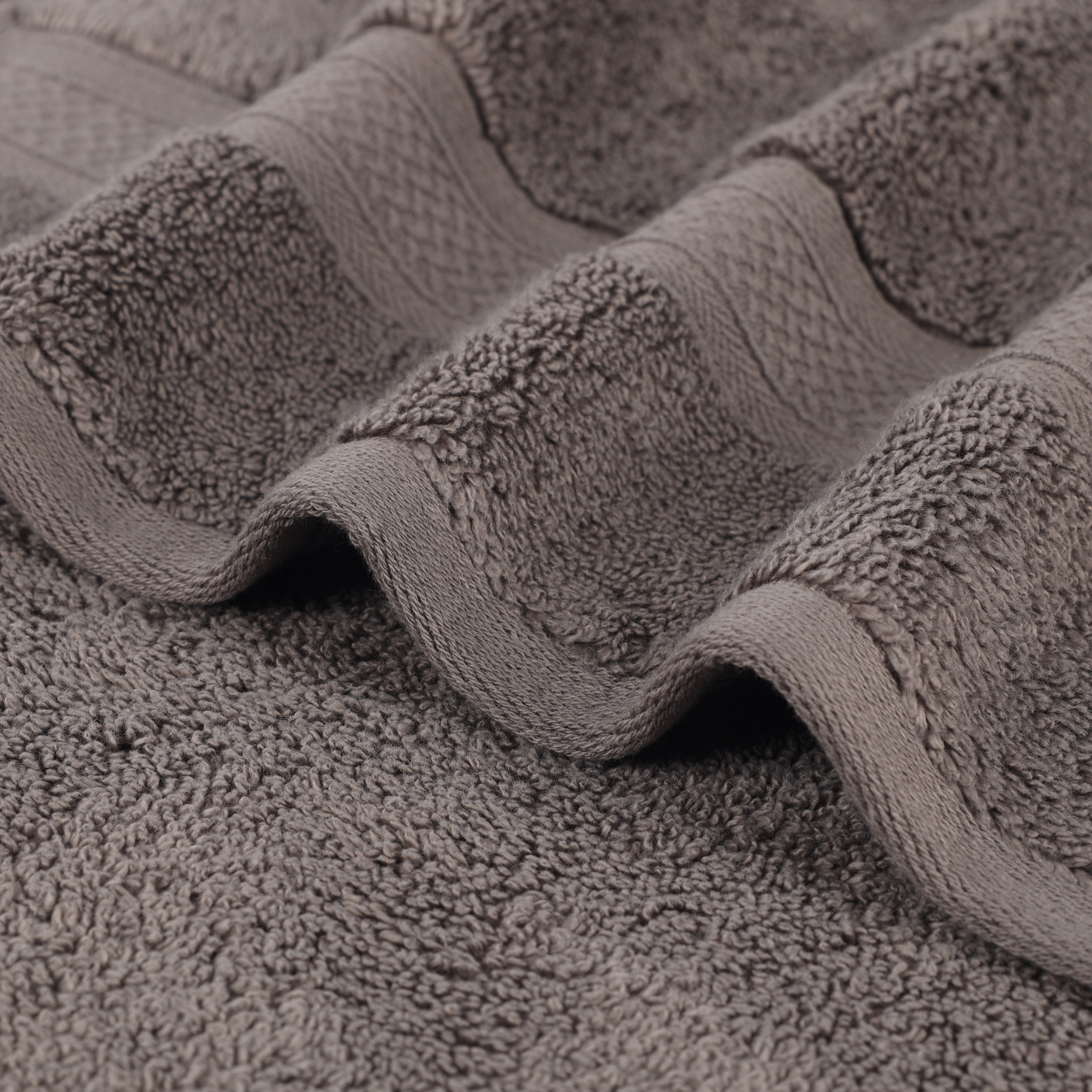 Premium 8-Piece Zero Twist Cotton Towel Set - Solid & Jacquard Chevron Design for Bath, Spa, and Luxury Home Decor