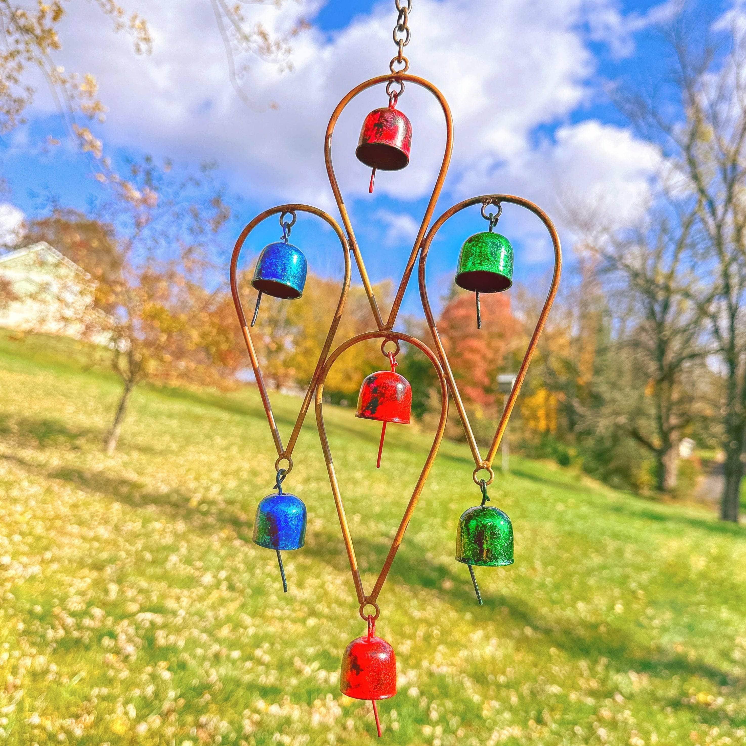 Beautiful Teardrop Multicolor Wind Chime for Outdoor Garden Decor - Perfect for Patio, Porch & Backyard Relaxation