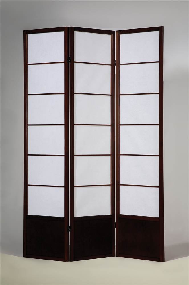 3-Panel Room Divider Screen - Espresso Brown Wooden Folding Partition for Home, Office & Dorm - Privacy Screen & Space Divider for Bedroom, Living Room & Studio