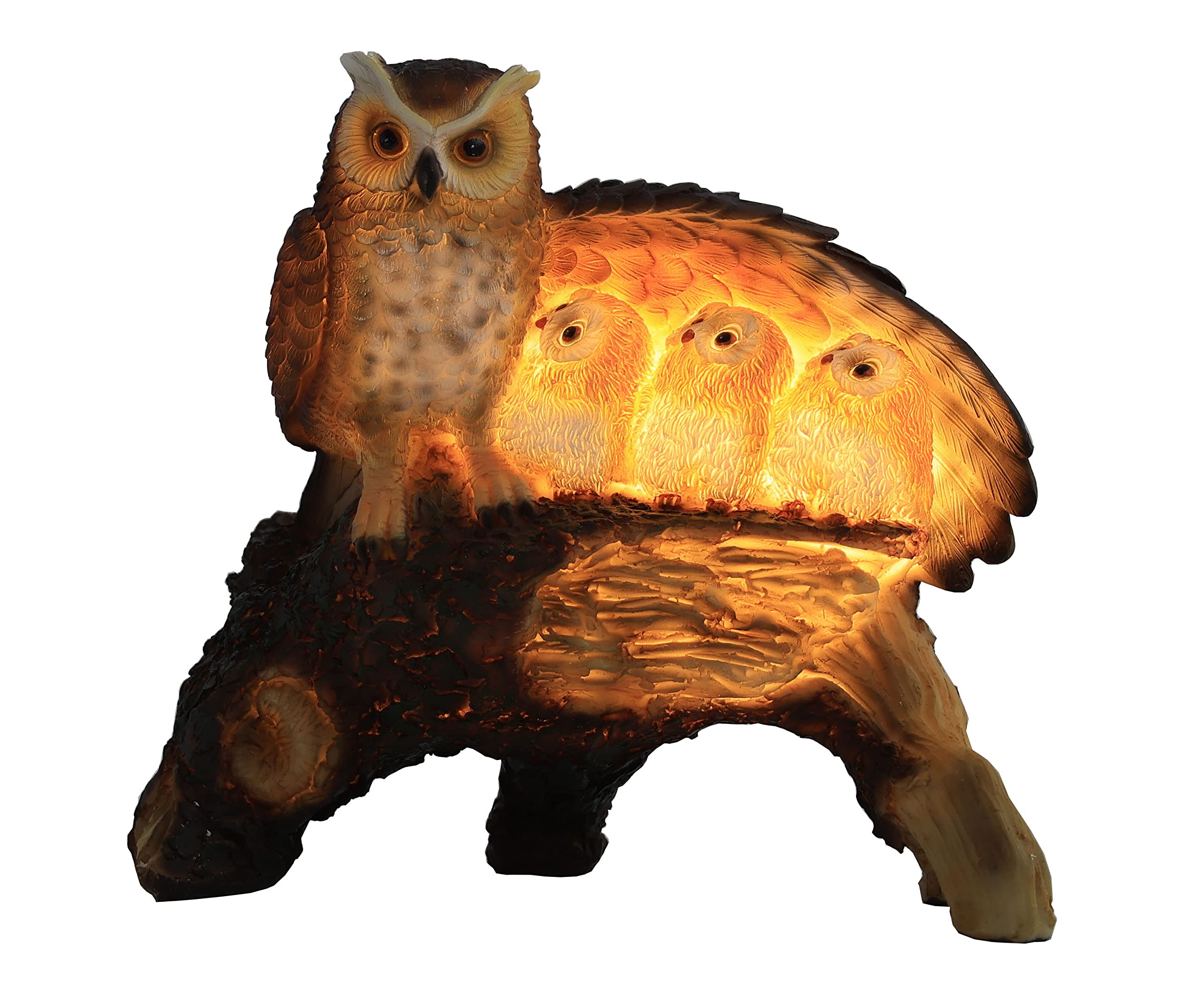 Solar Owl Garden Statue - LED Light Resin Sculpture for Outdoor Decor, Cute Owl Figurine for Patio, Front Yard & Lawn | Unique Housewarming Gift & Mother's Day Present | Perfect for Garden, Porch & Backyard Decoration