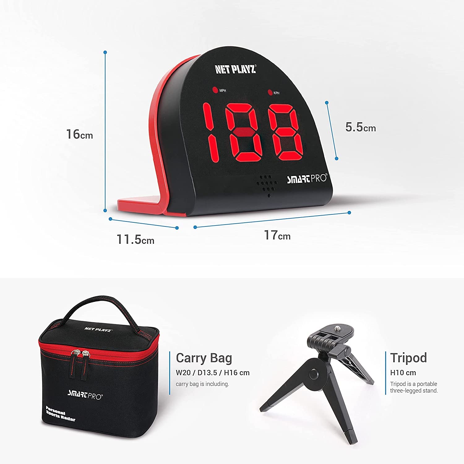 **Baseball Radar Gun - Hands-Free Speed Sensor for Pitch Training | High-Tech Baseball Training Aid & Gear | Perfect for Coaches & Players (Black, NIS022132039) | Improve Pitching Accuracy & Performance**