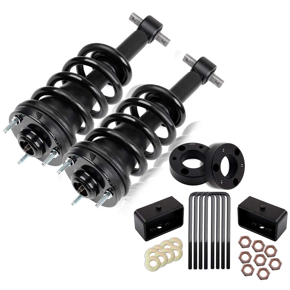SCITOO 2 Inch Front & Rear Strut Spring Assembly Leveling Lift Kit for 2007-2013 Chevrolet Silverado 1500 & GMC Sierra 1500 - Heavy Duty Suspension Lift Block Kit for Off-Roading & Truck Customization