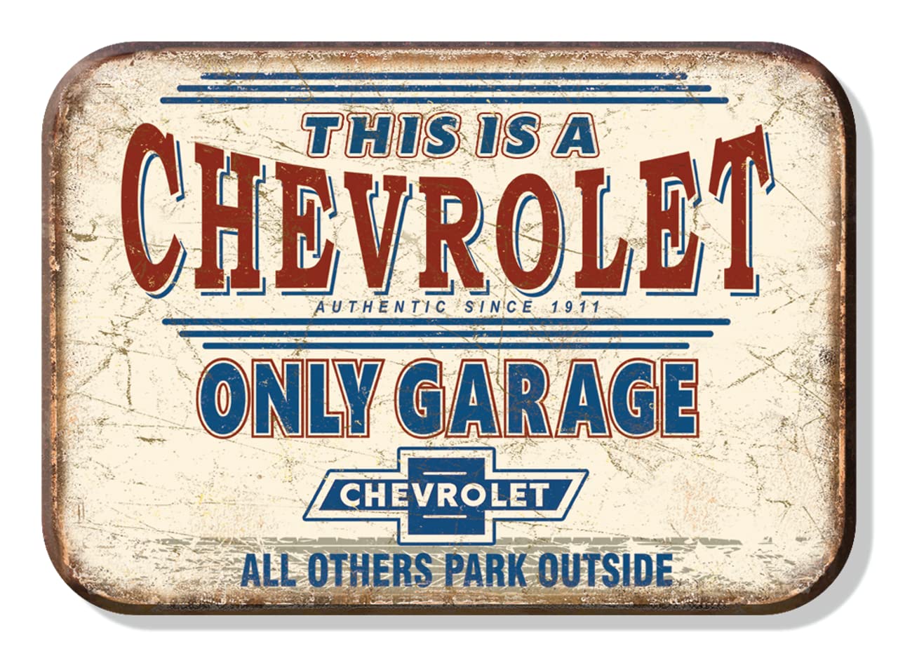 Funny Chevrolet Garage Refrigerator Magnet - Office, Home & School Decor - Made in USA | Perfect for Car Enthusiasts, Man Cave & Fridge Organization