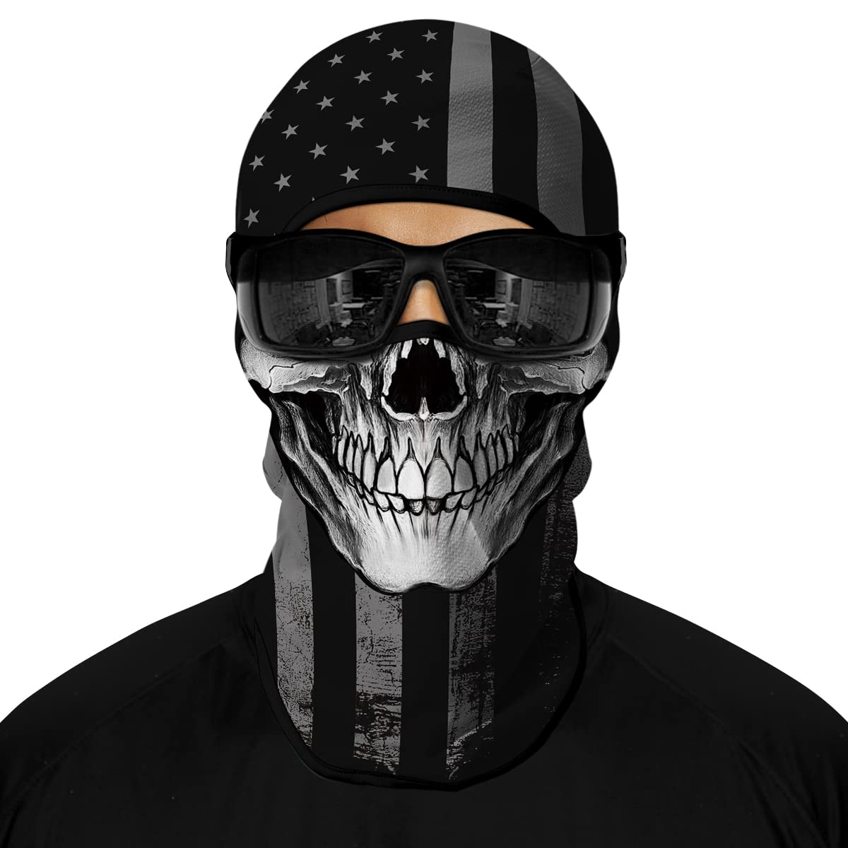3D Skull Full Face Balaclava Mask - UV Sun Protection for Motorcycle, Ski, Cycling & Fishing - Men's Winter Sports & Outdoor Activities Gear
