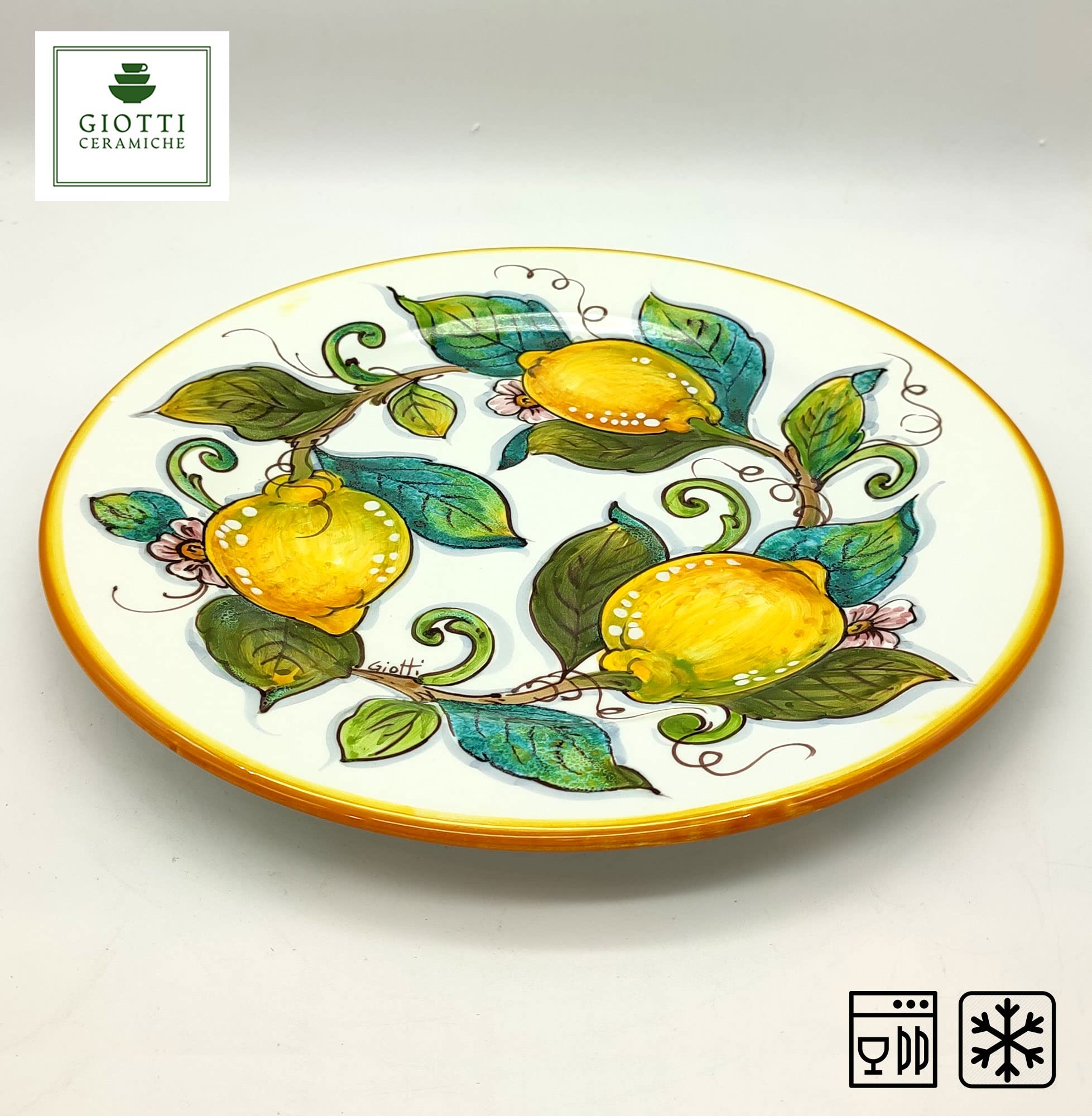 Italian Ceramic Dinnerware Set - Handmade in Italy - Blue & White Lemon Design - Tuscan Style Tableware for Home Decor - Perfect for Countryside Dining, Kitchen Decor, and Gift Giving