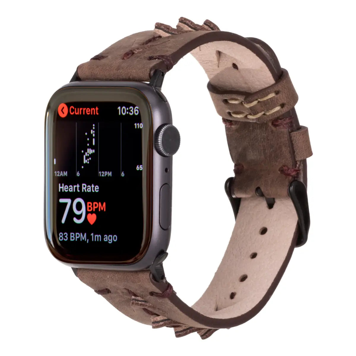 Premium Dark Brown Leather Sport Band for Apple Watch - Comfortable & Durable Strap for Workouts & Daily Use