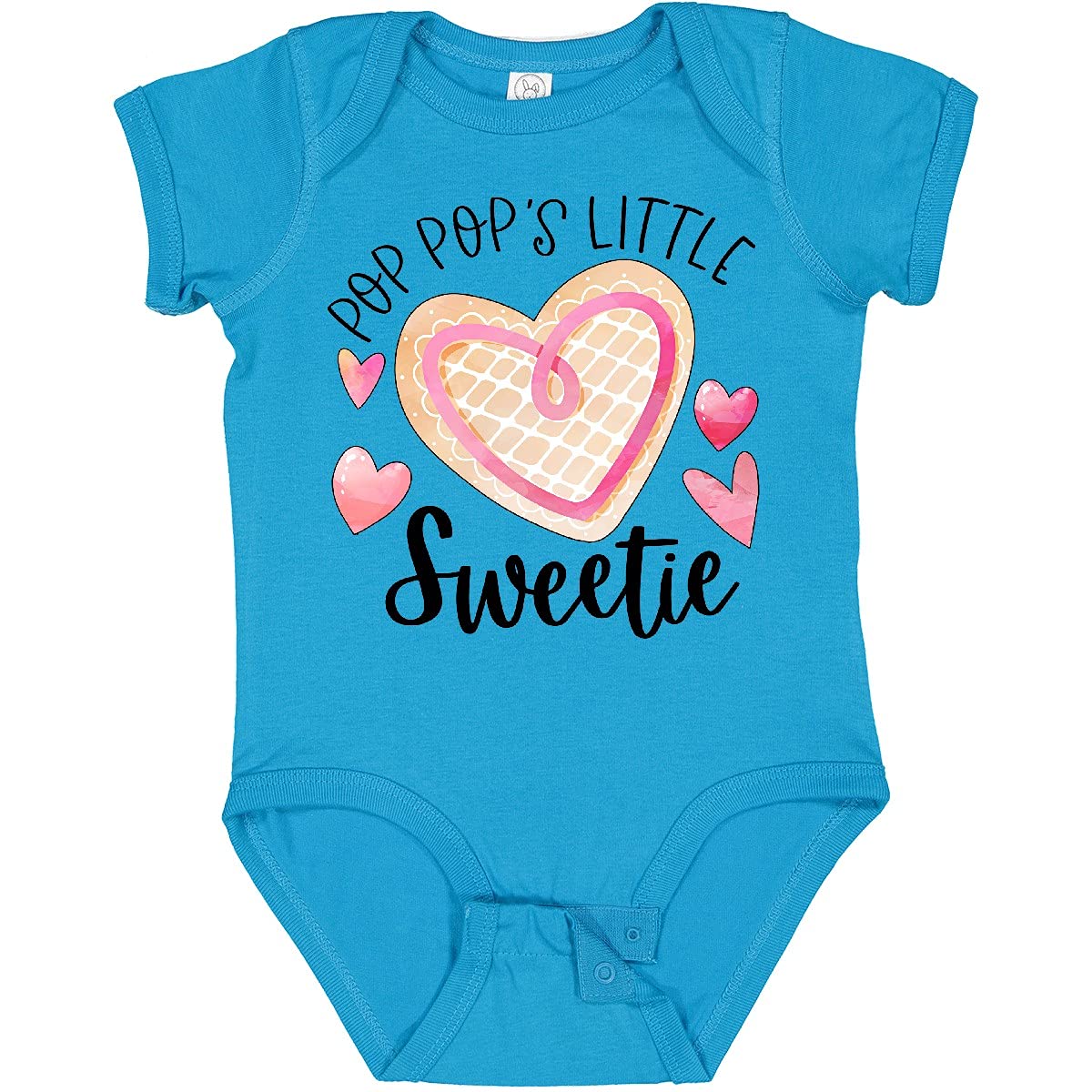 Inktastic Pop Pop's Little Sweetie Pink Heart Cookie Baby Bodysuit - Cute Outfit for Newborns, Infants & Toddlers - Perfect for Family Photos, Holidays & Special Occasions