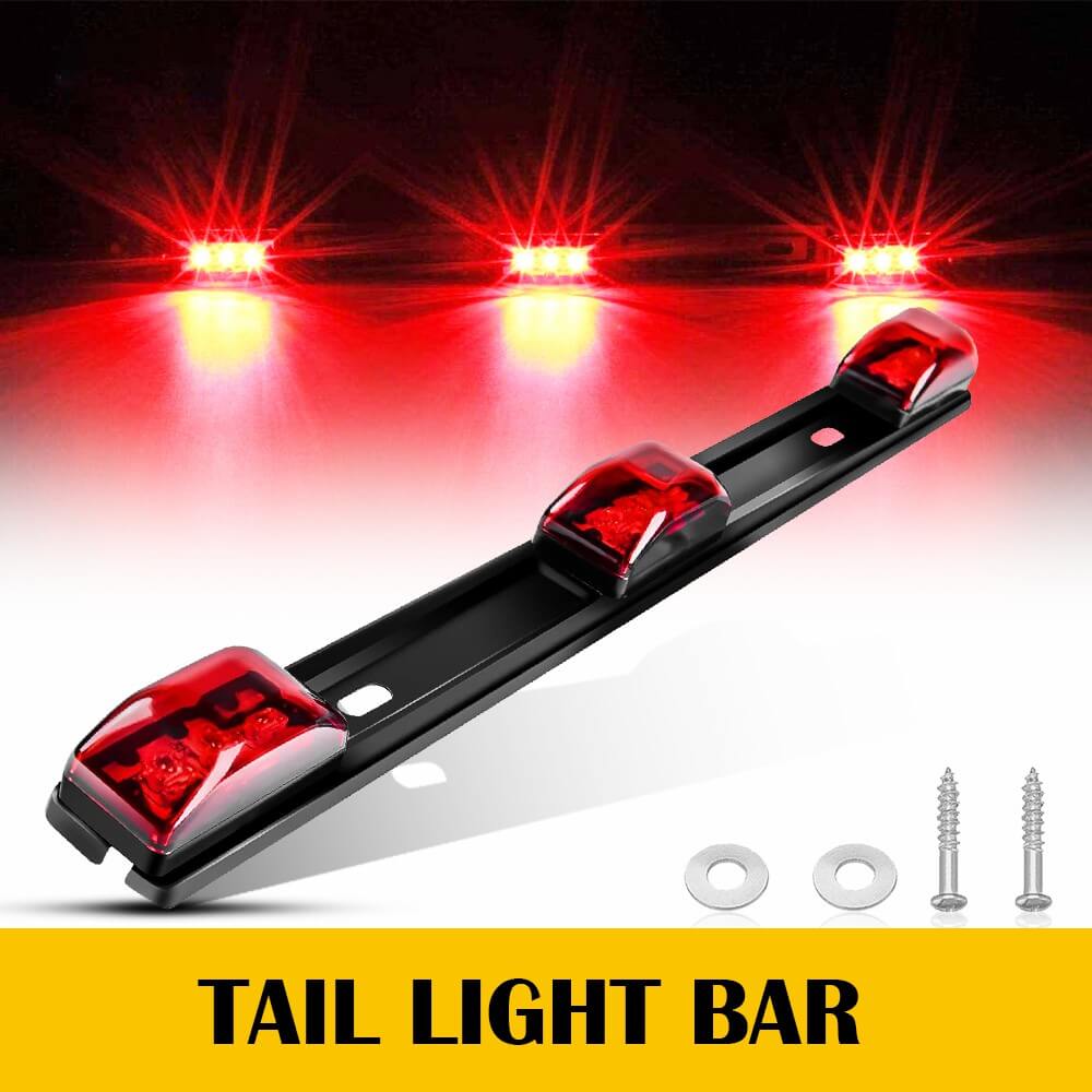 14.17 Inch Red LED Truck Trailer Light Bar with Stainless Steel Bracket - Waterproof & Durable for Semi Trucks, Trailers, RVs, ID Lights - Perfect for Night Driving & Road Safety