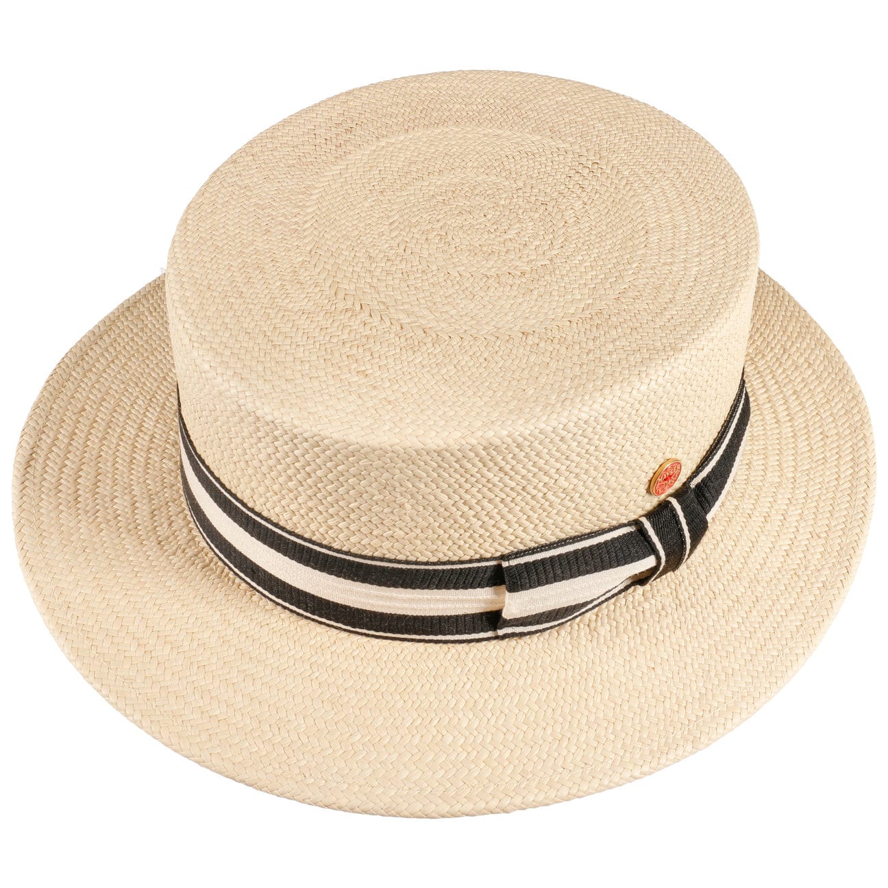 Premium Gondolo Boater Panama Hat by Mayser - Classic Straw Summer Hat for Men & Women - Perfect for Beach, Garden Parties & Outdoor Events