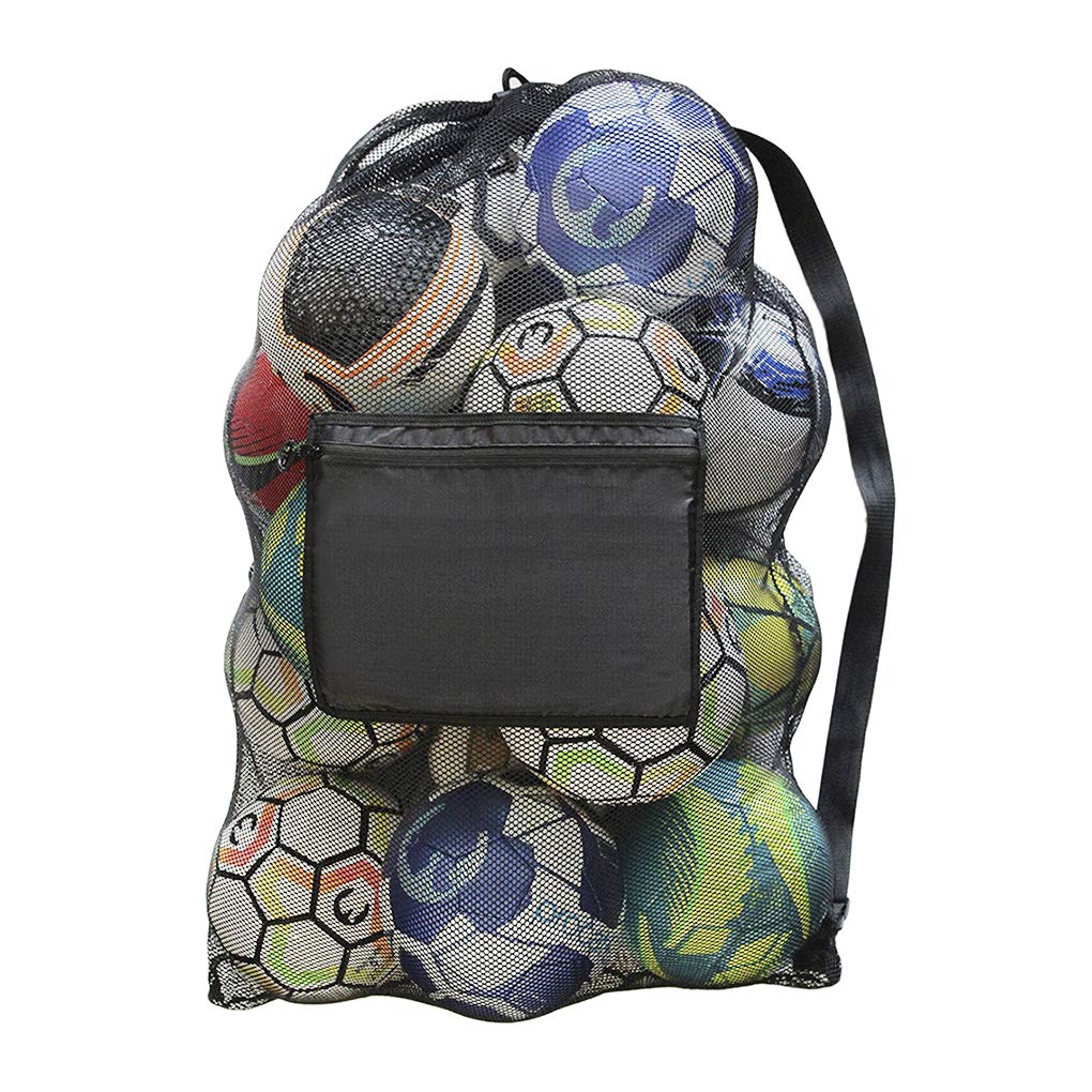 PURFUN Extra Large Mesh Sports Ball Storage Bag - Portable Drawstring Shoulder Bag for Football, Basketball, Soccer & Volleyball - Perfect for Workouts, Scuba Diving & Team Sports Equipment Carrier